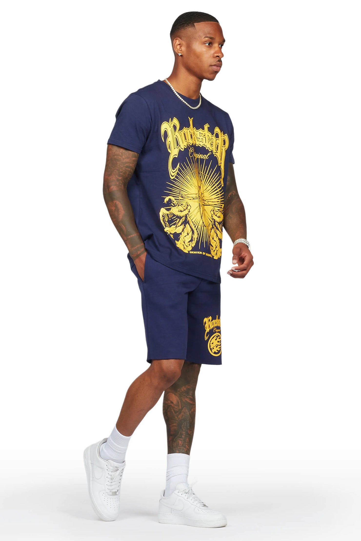 Yarden Navy T-Shirt/Short Set