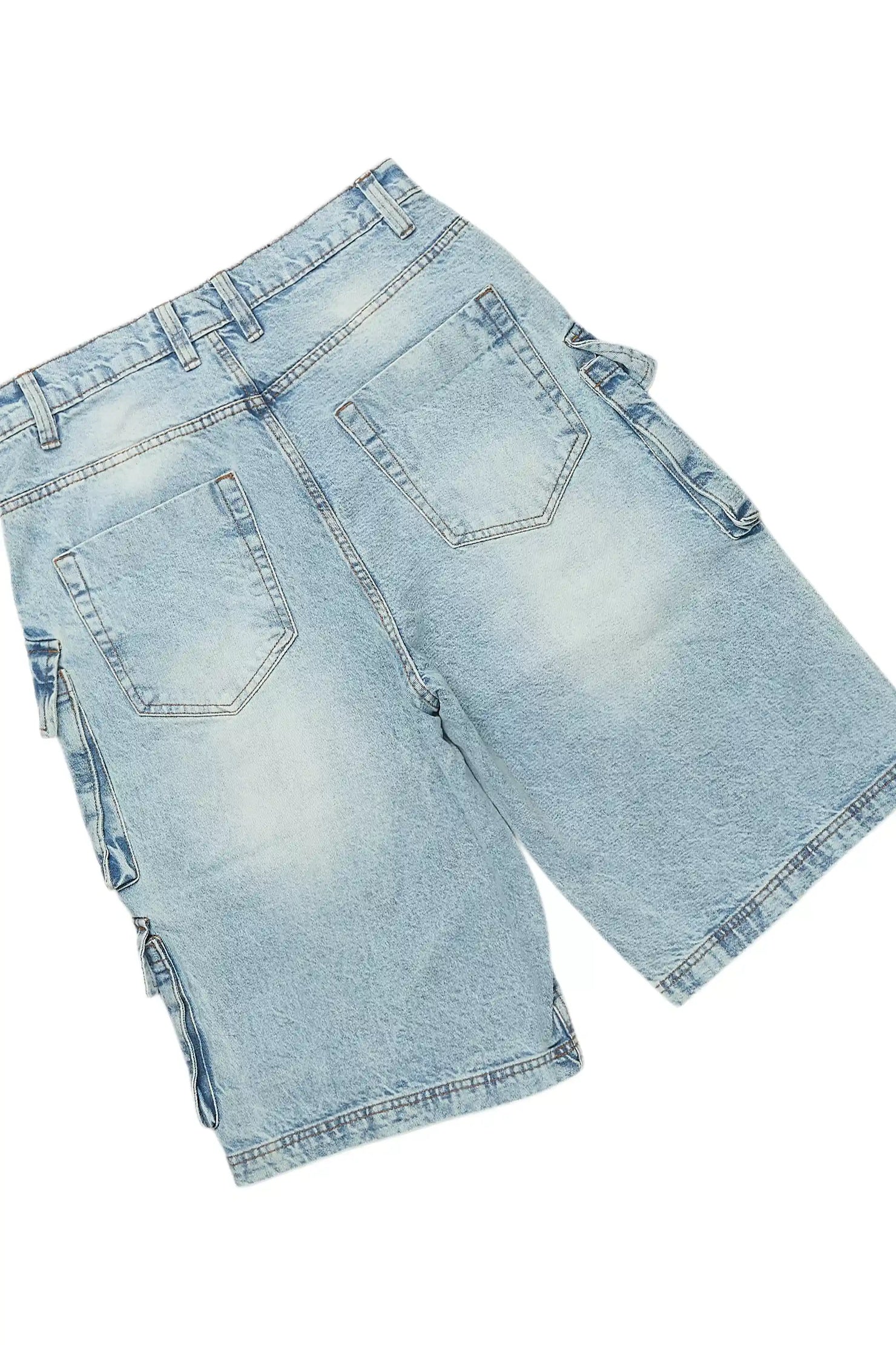 Lake White/Blue T-Shirt Denim Jort Set