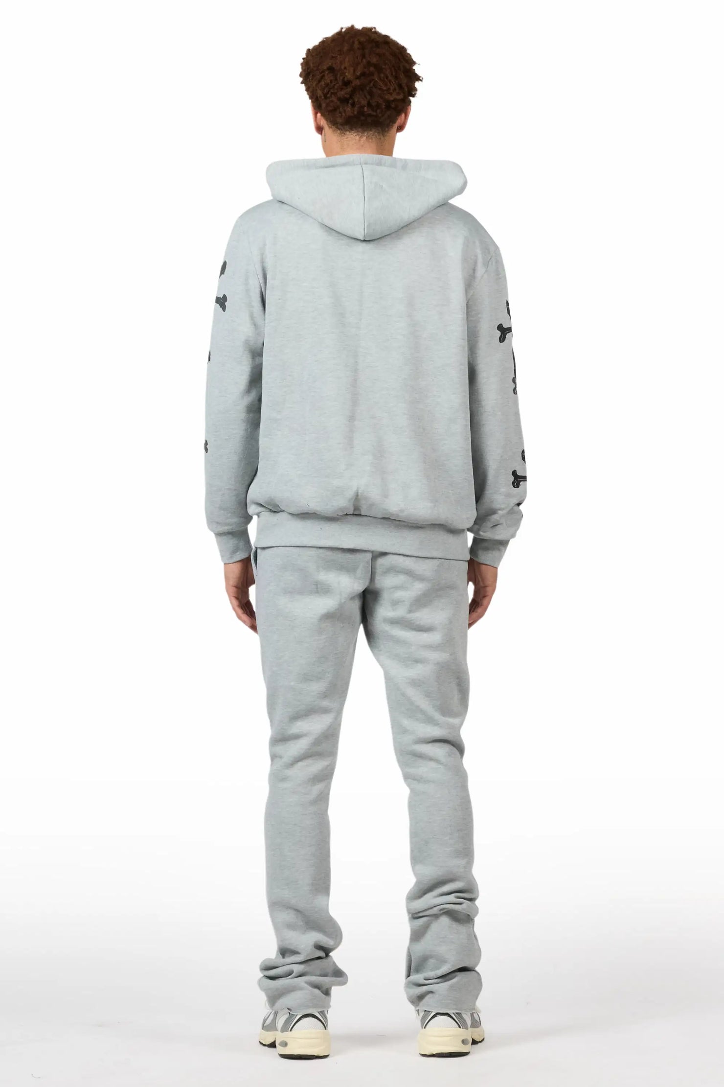 Olivier 2.0 Heather Grey Hoodie/Stacked Flare Track Set