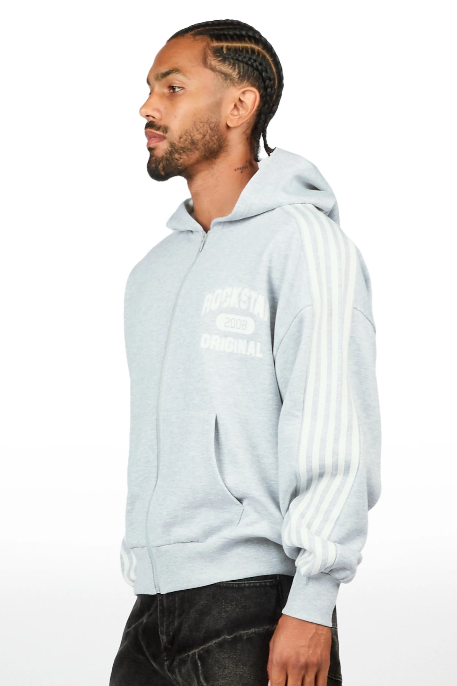Tylla Heather Grey Zip Up Hoodie