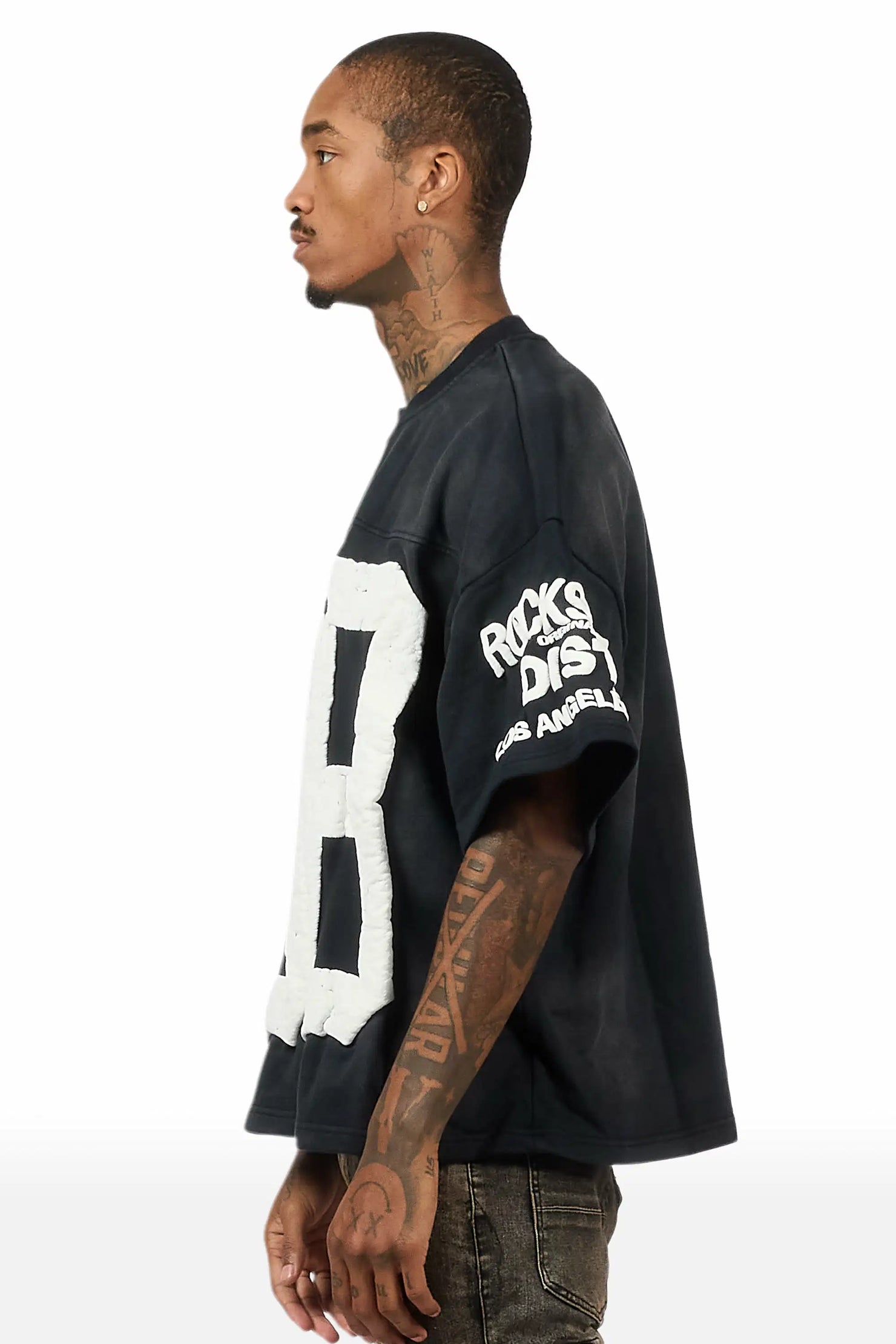 Outline Black French Terry T-Shirt