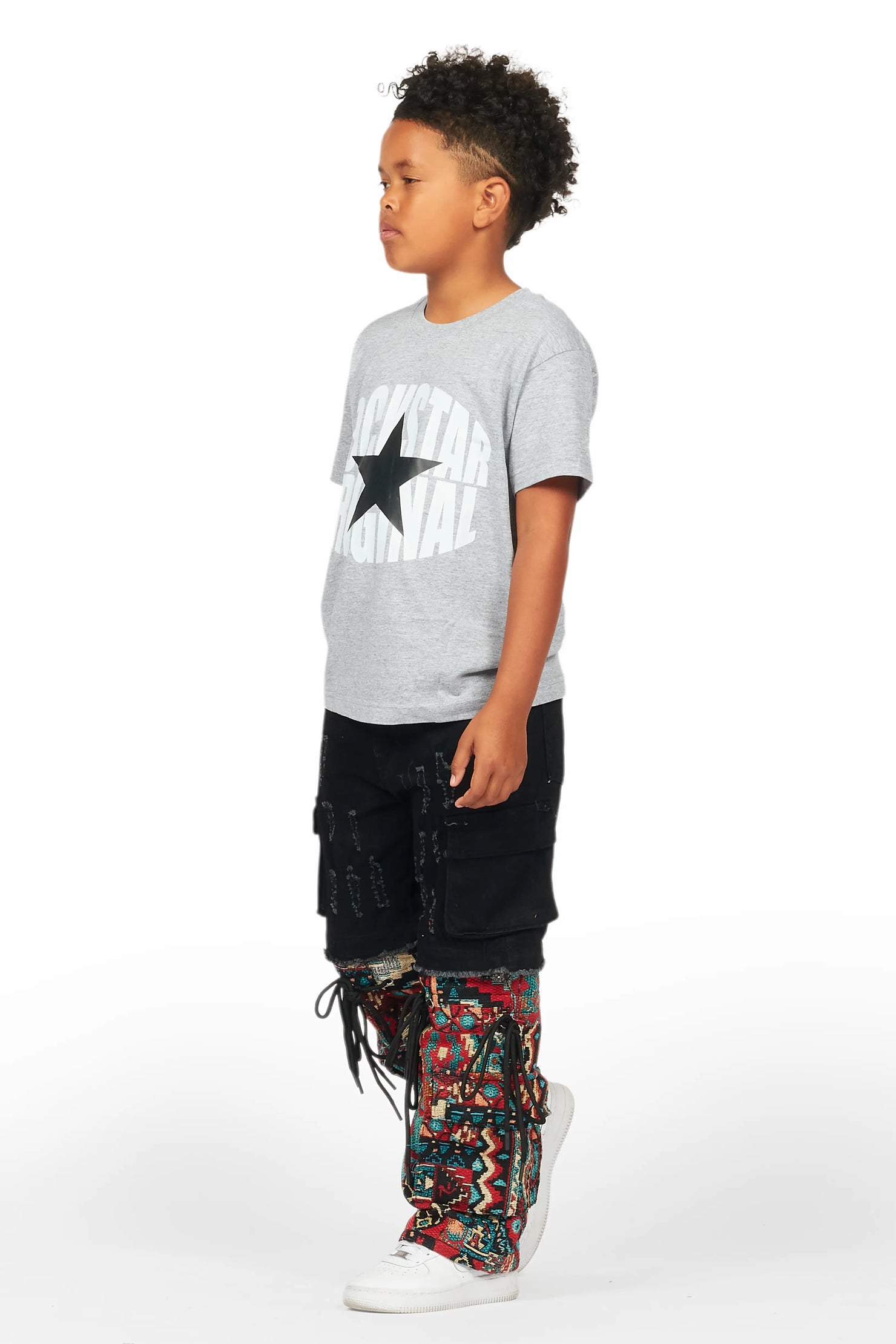 Boys Baatar Jet Black  Baggy Fit Jean