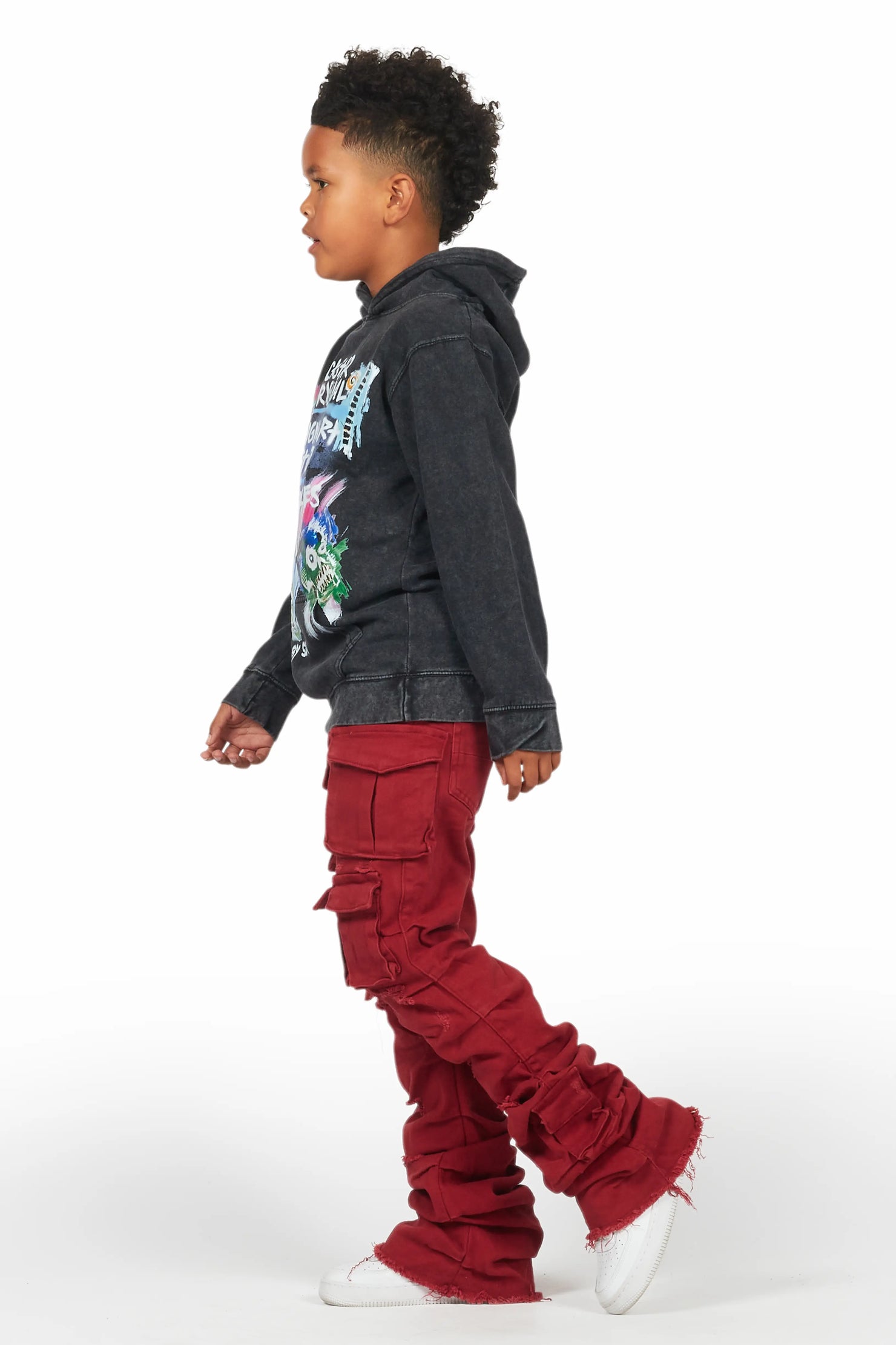 Boys Gentry Red Stacked Flare Jean