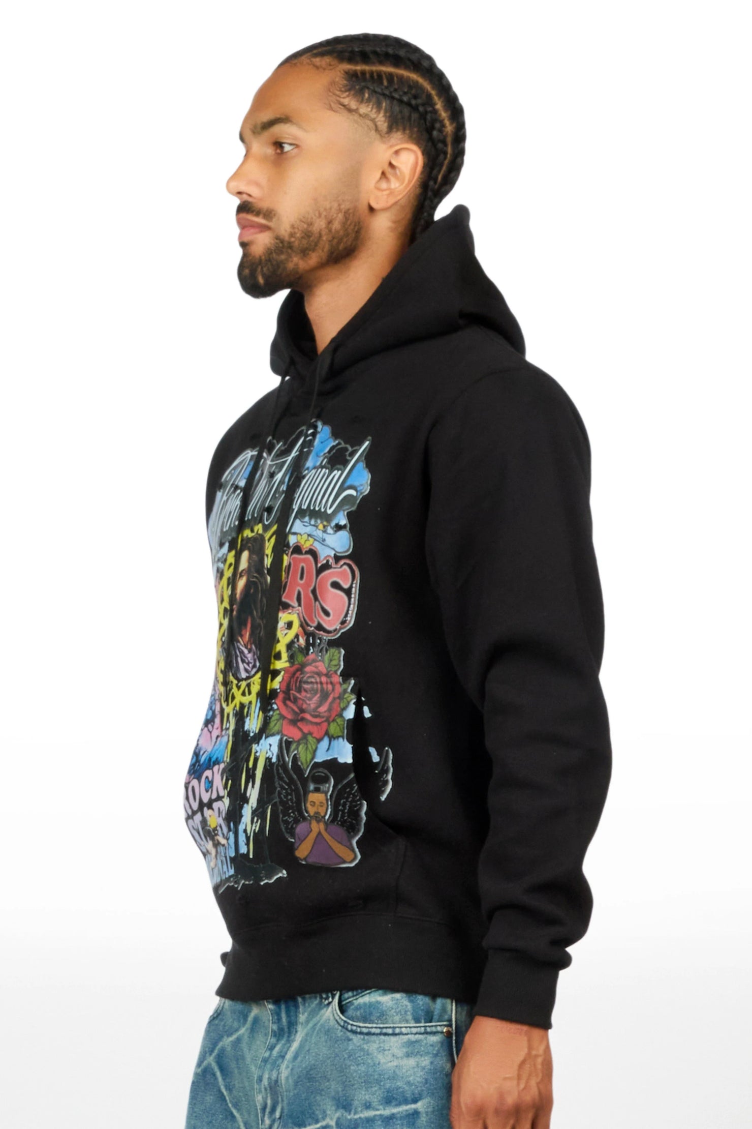 Ravion Black Graphic Hoodie