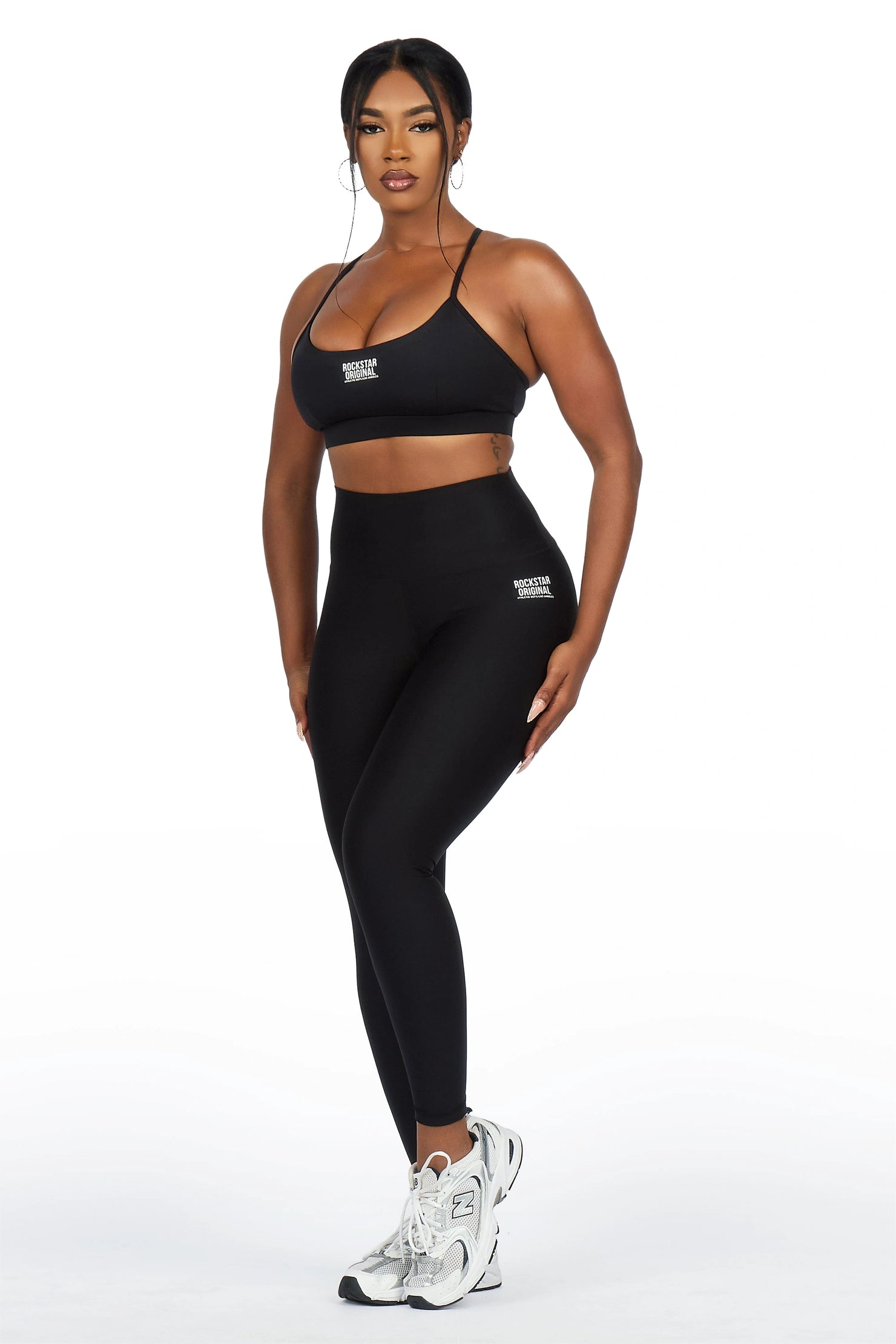 Donika Black Tank Active Legging Set