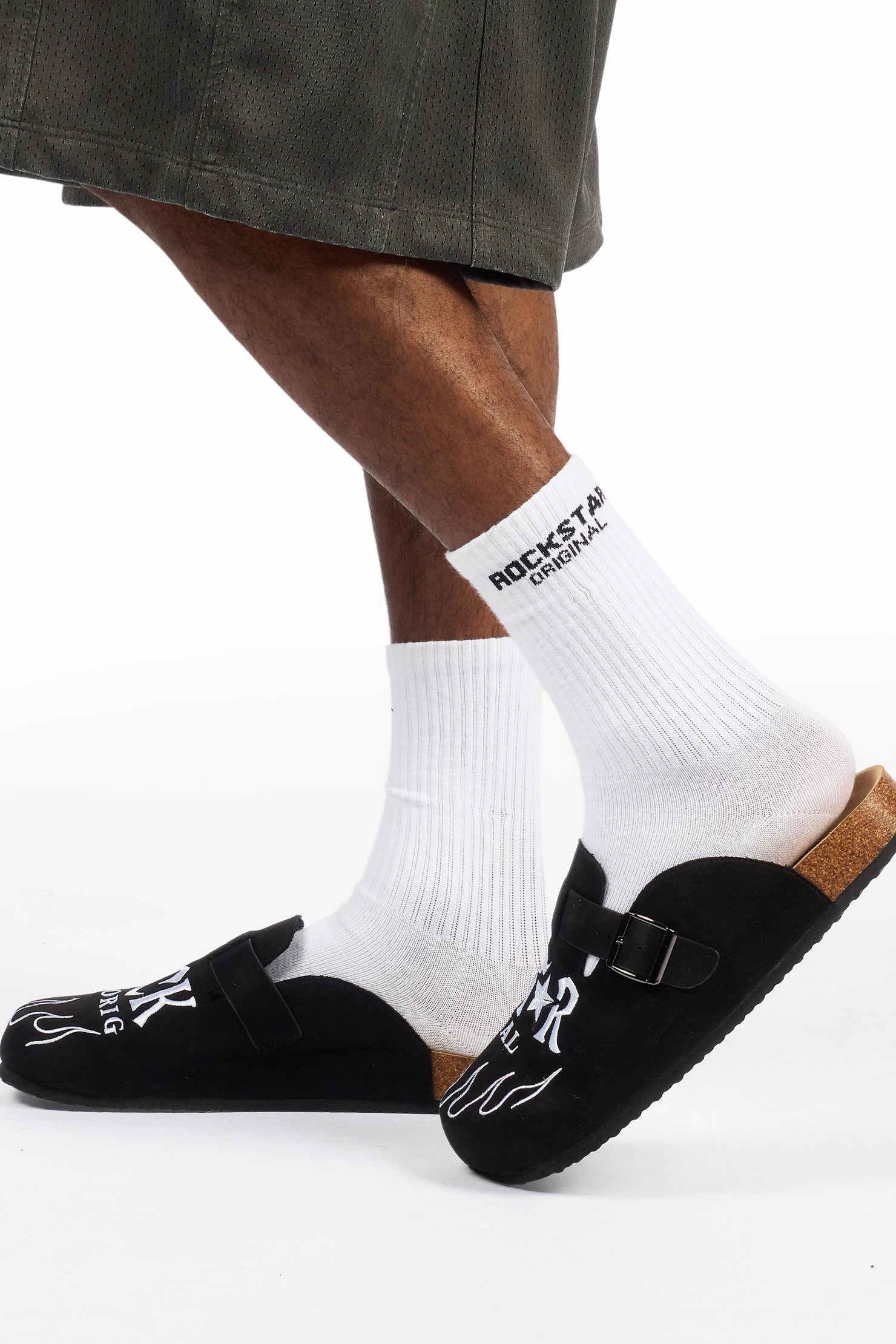 Mens Firewalk Black Suede Mule