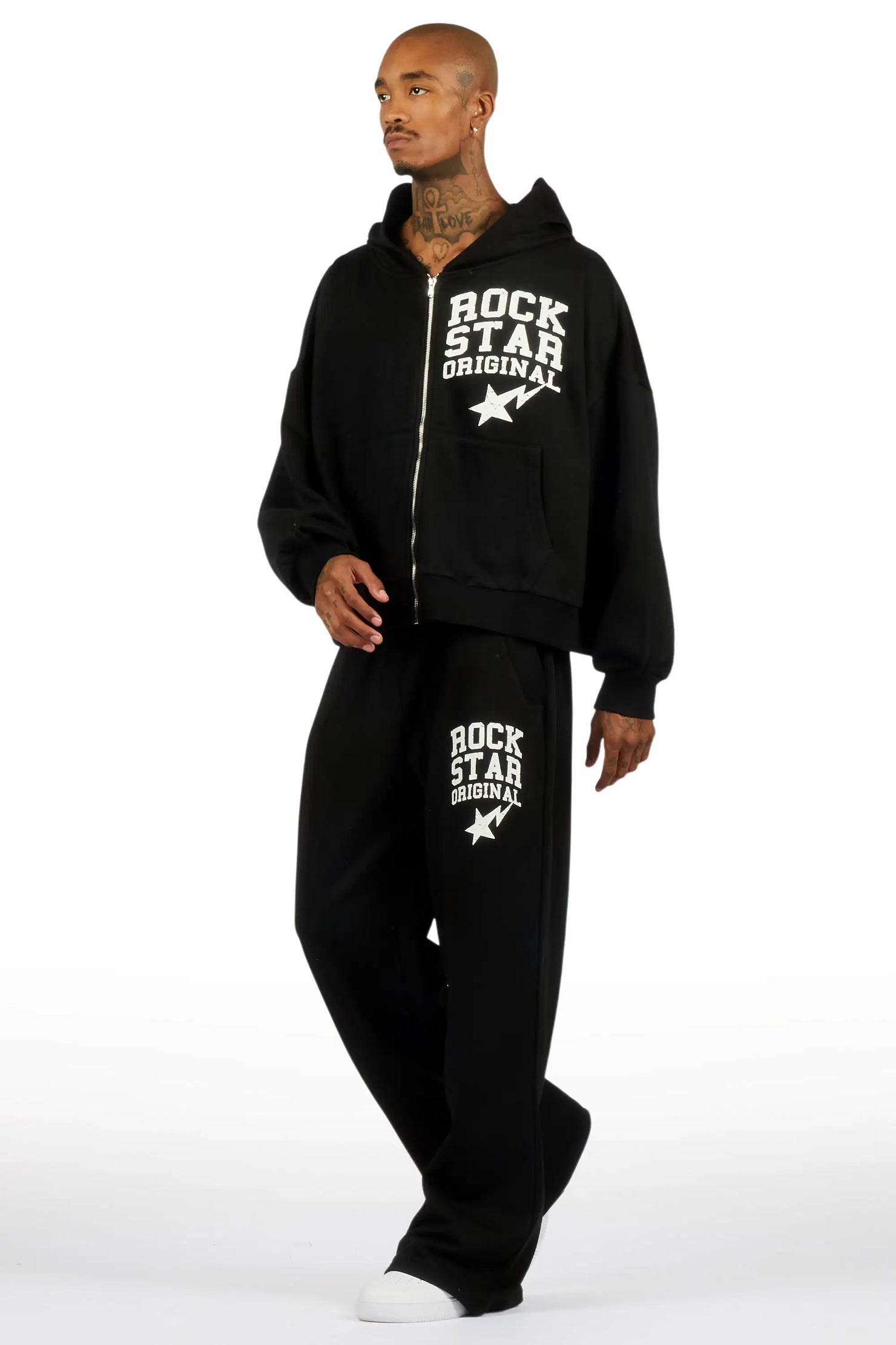 Staple Black Hoodie Baggy Fit Pant Track Set