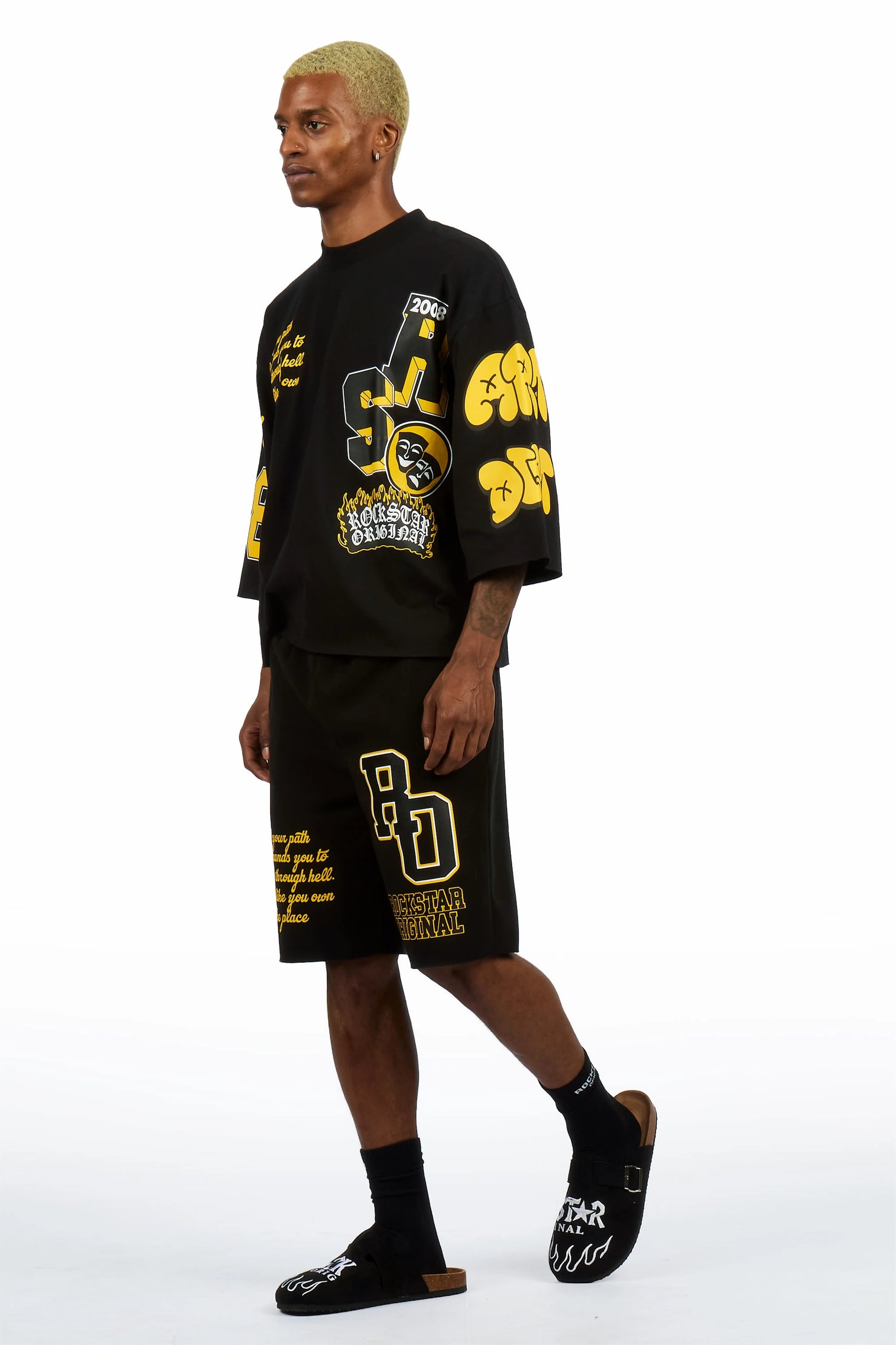 Leslaw Black T-Shirt/Short Set