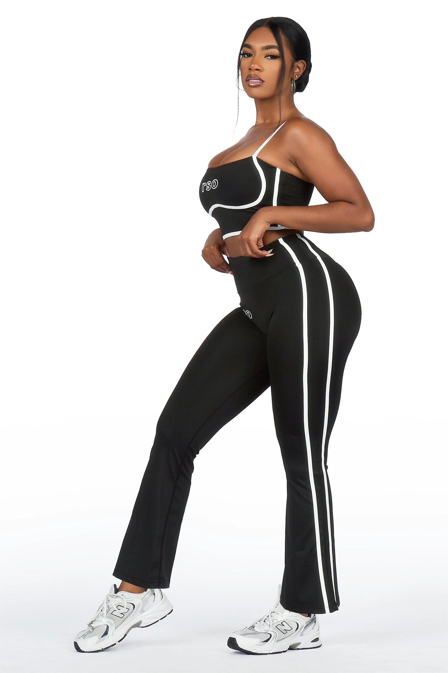Karmen Black Tank Active Flare Pant Set
