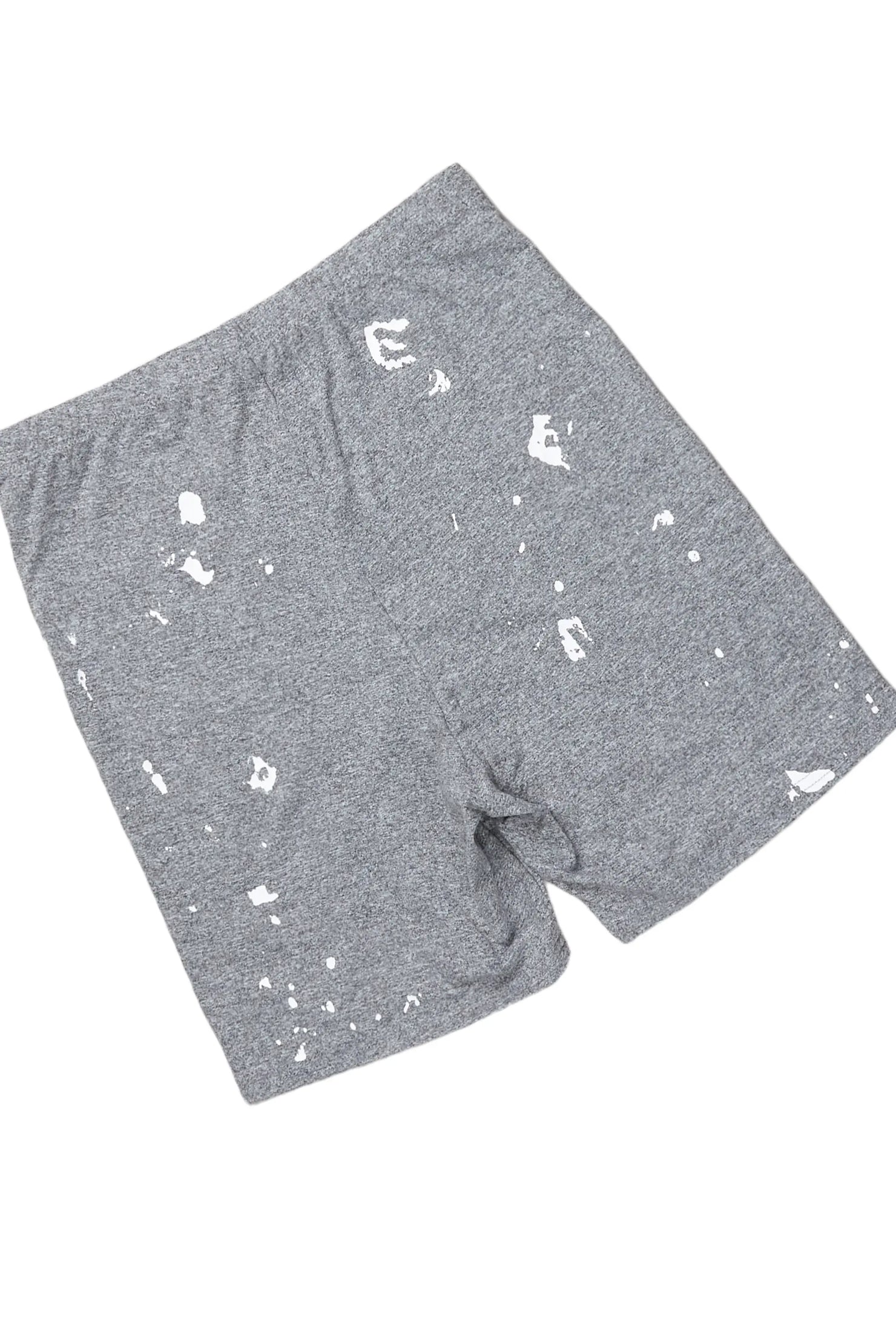 Living For It Heather Grey Bike Short Set