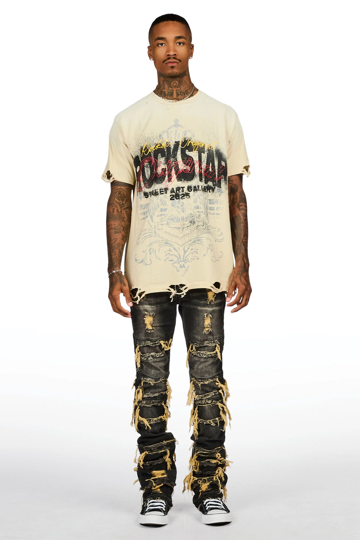 Vasco Tint Grey Stacked Flare Jean