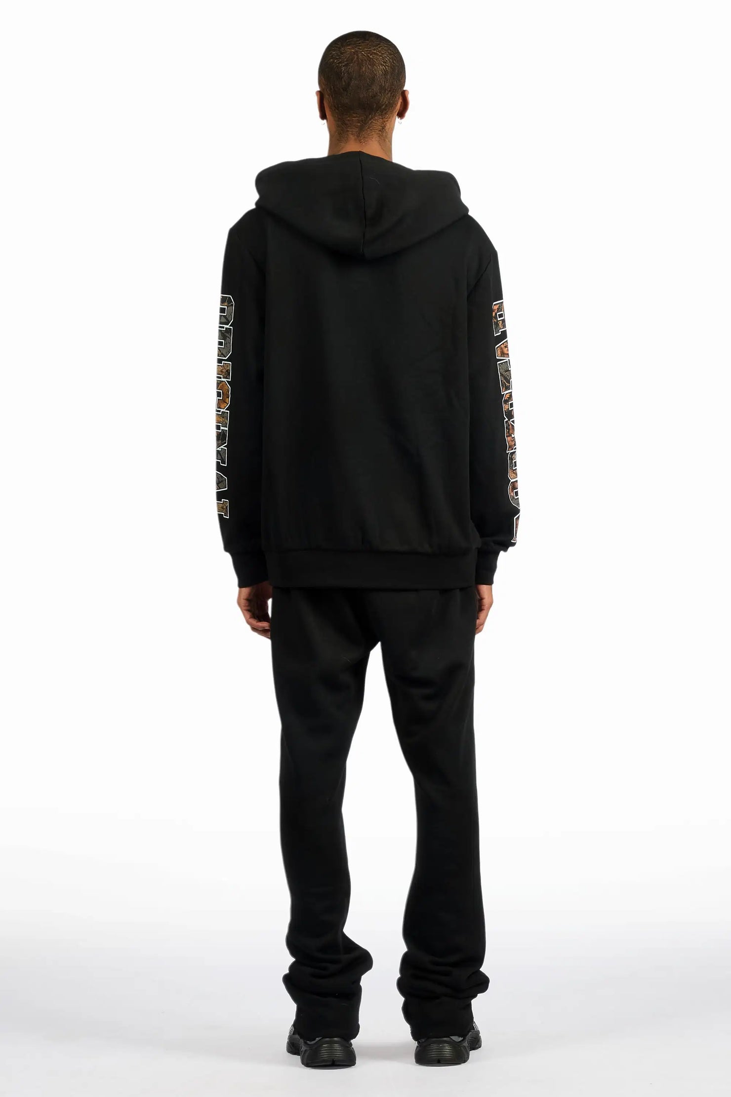 Fields Black Hoodie/Stacked Pant Track Set
