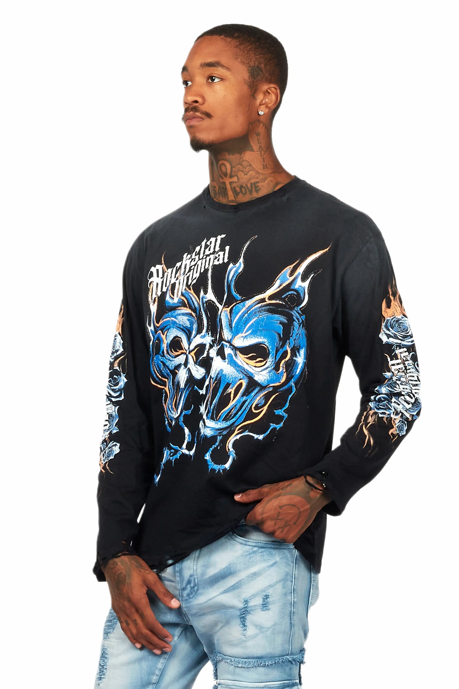 Texastea Black Long Sleeve Graphic T-Shirt