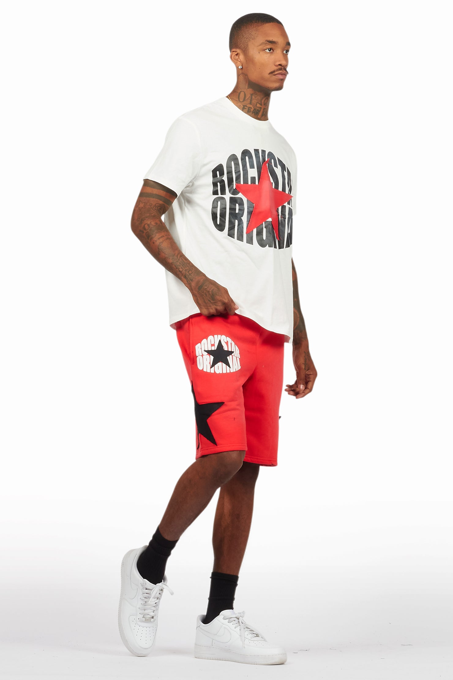 Sarge White/Red T-Shirt/Short Set