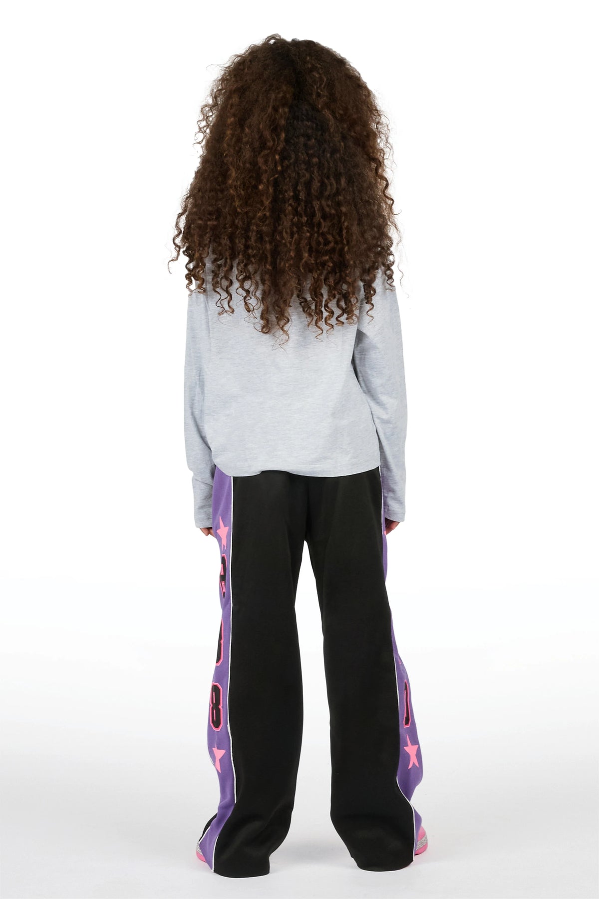 Girls Airelle Black/Purple Baggy Track Pant