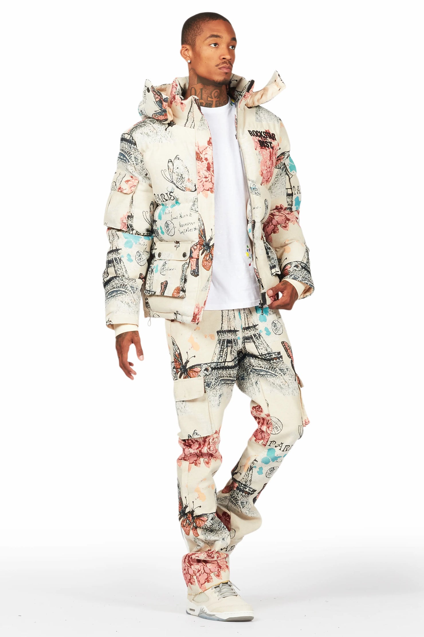 Lamont Beige Multi Puffer & Lamont Tapestry Jean Bundle