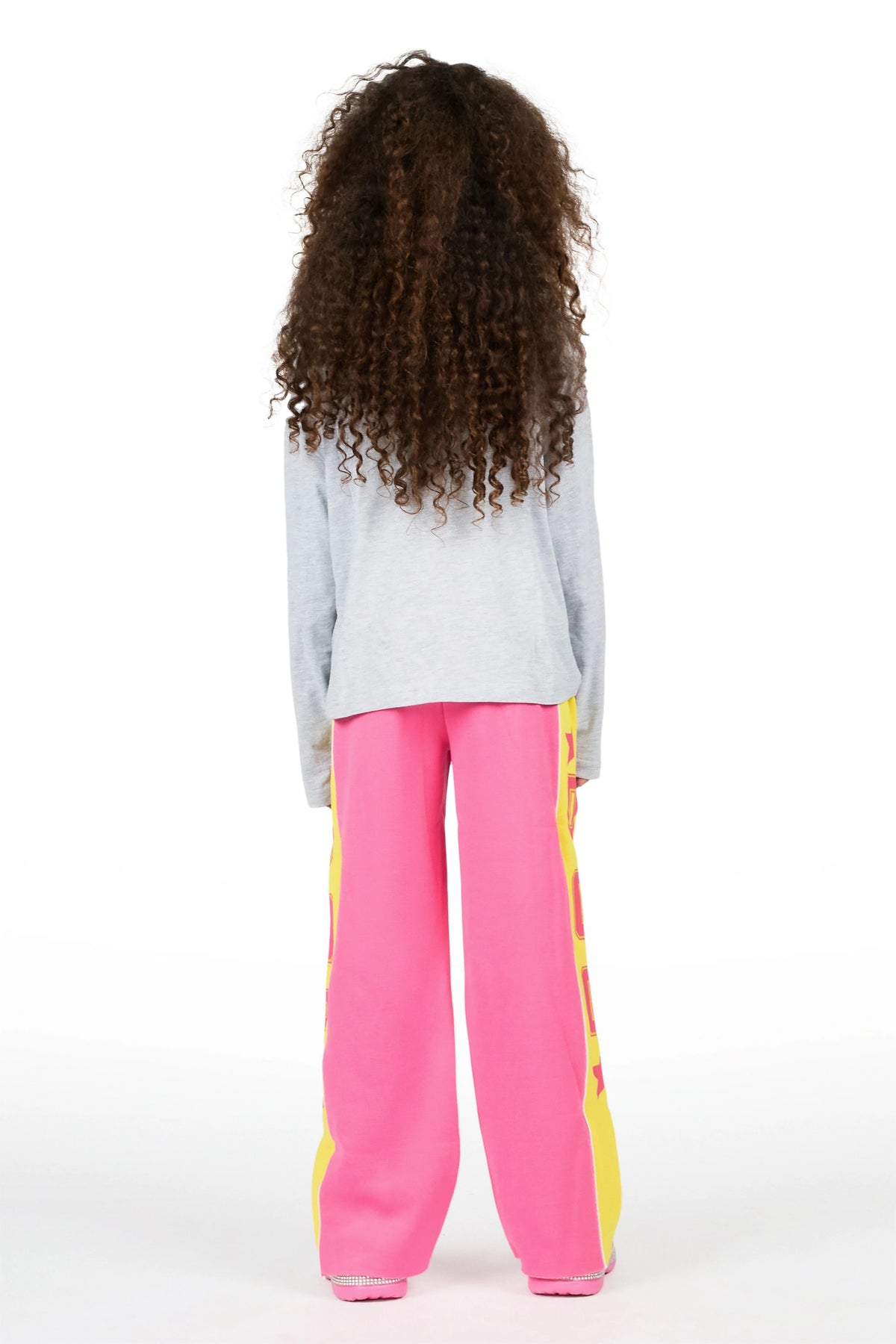 Girls Airelle Pink/Yellow Baggy Track Pant