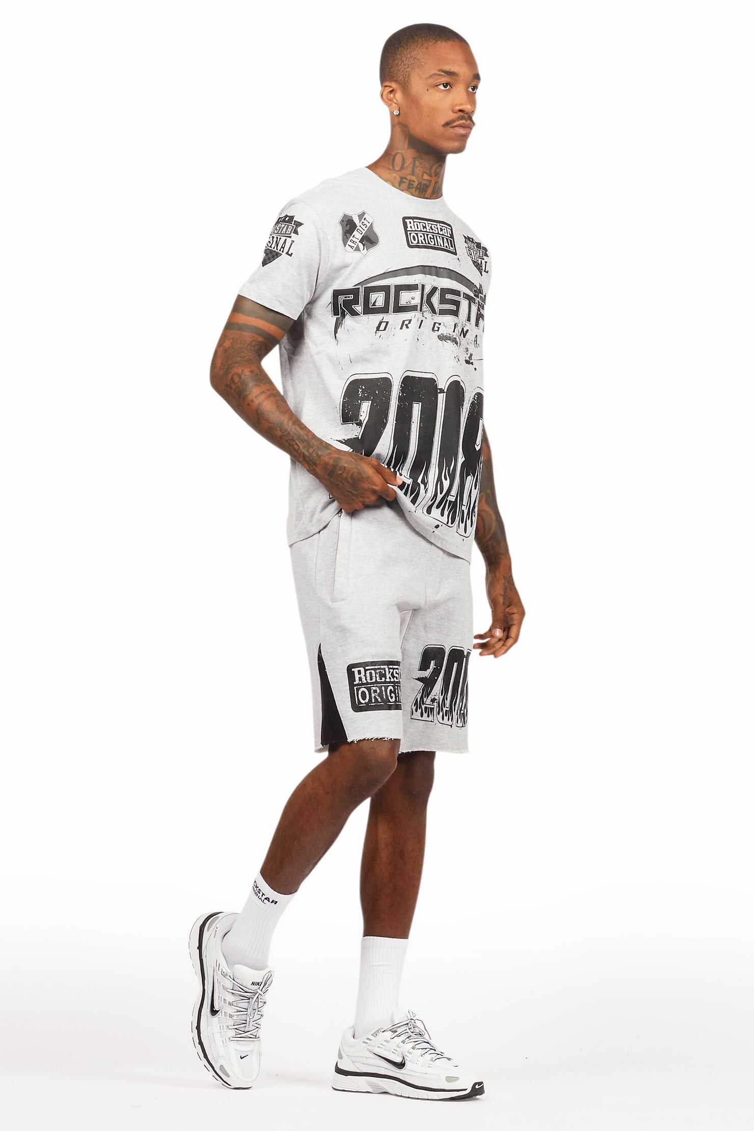 Amos Heather Grey T-Shirt/Short Set