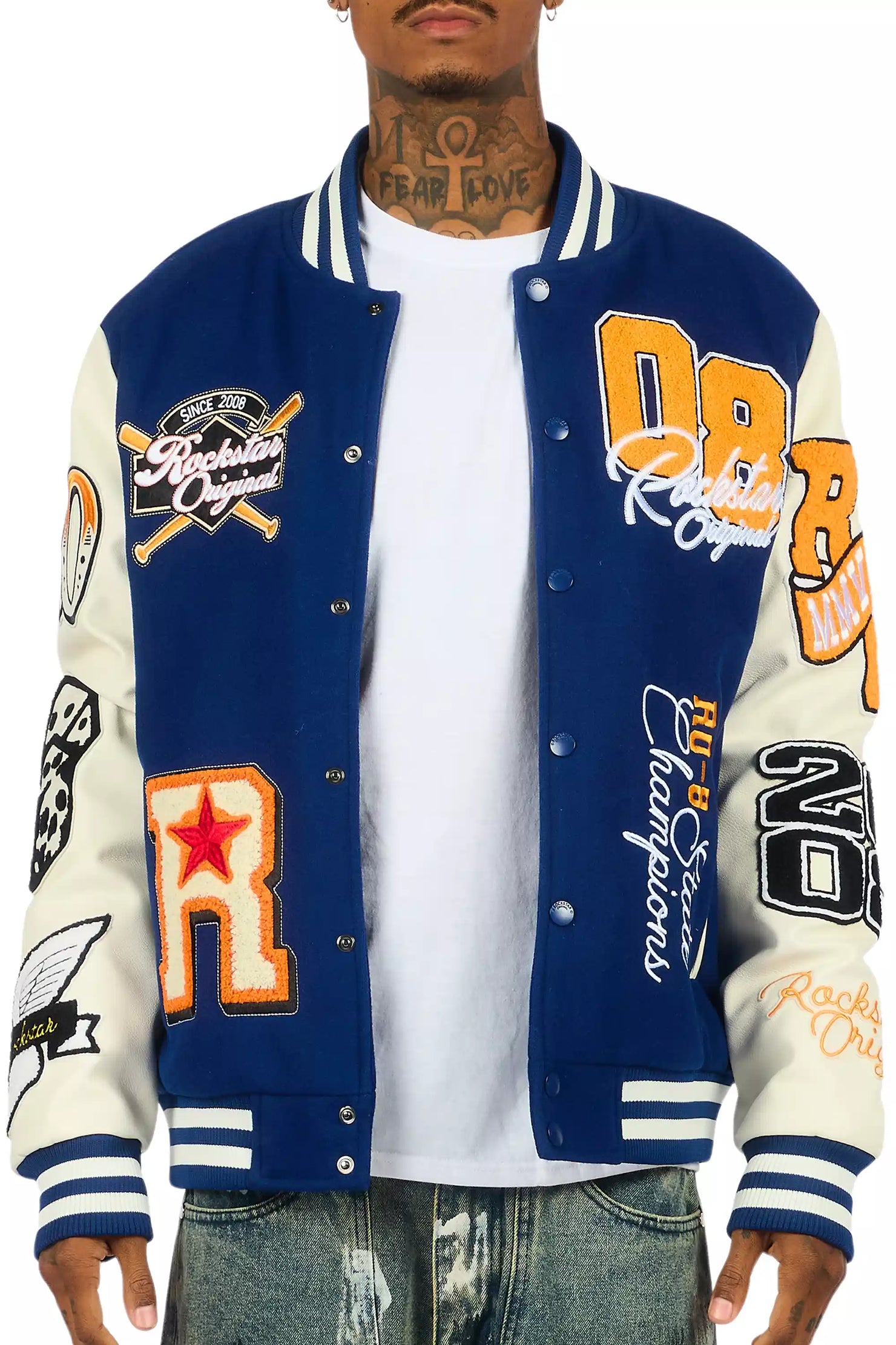 Forbidden Navy Varsity Jacket