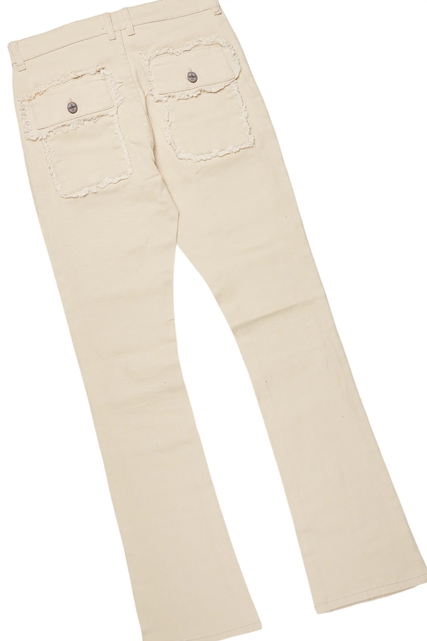 Gabin Beige Long Sleeve T-Shirt/Stacked Flare Cargo Jean Bundle