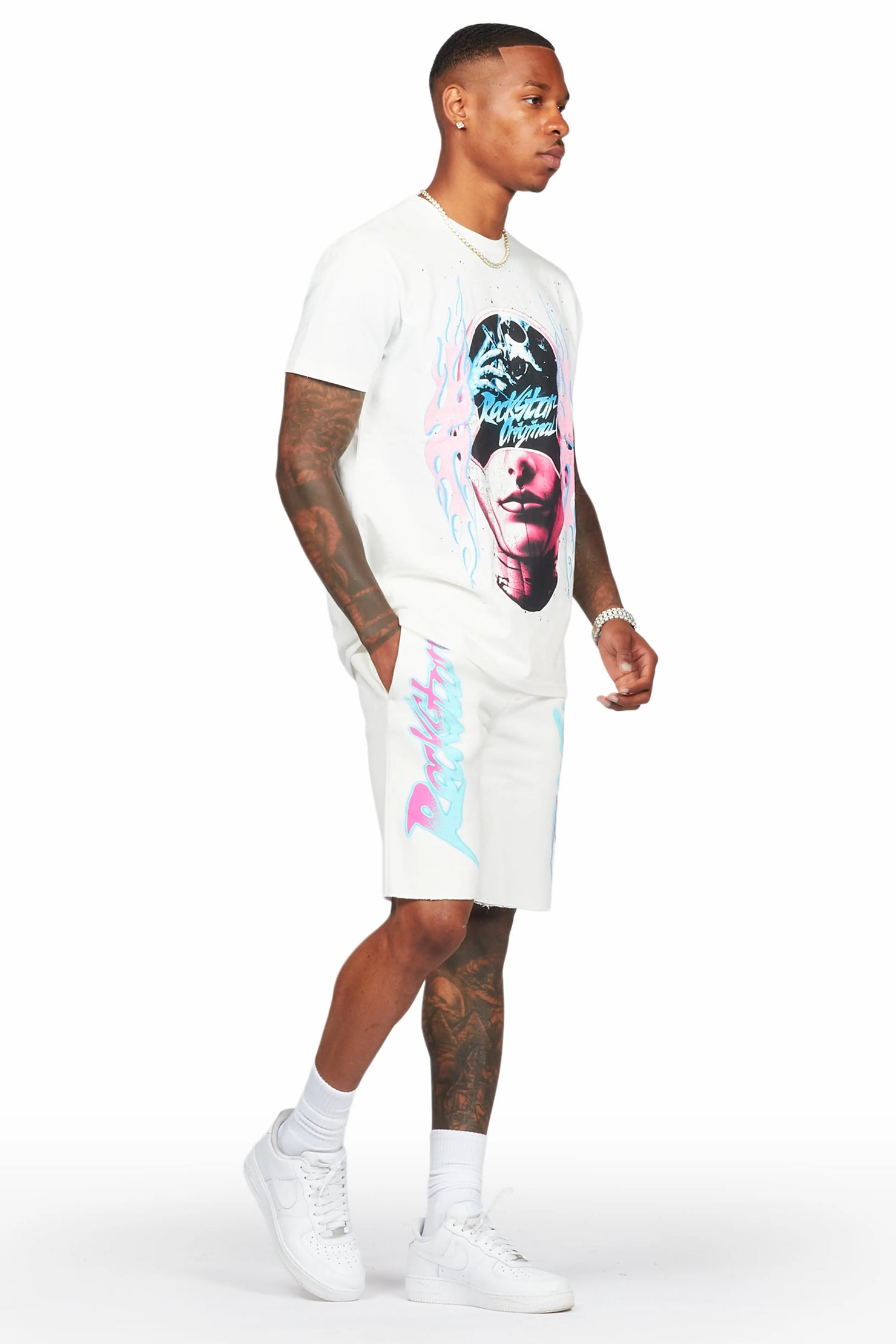 Oberon White T-Shirt/Short Set