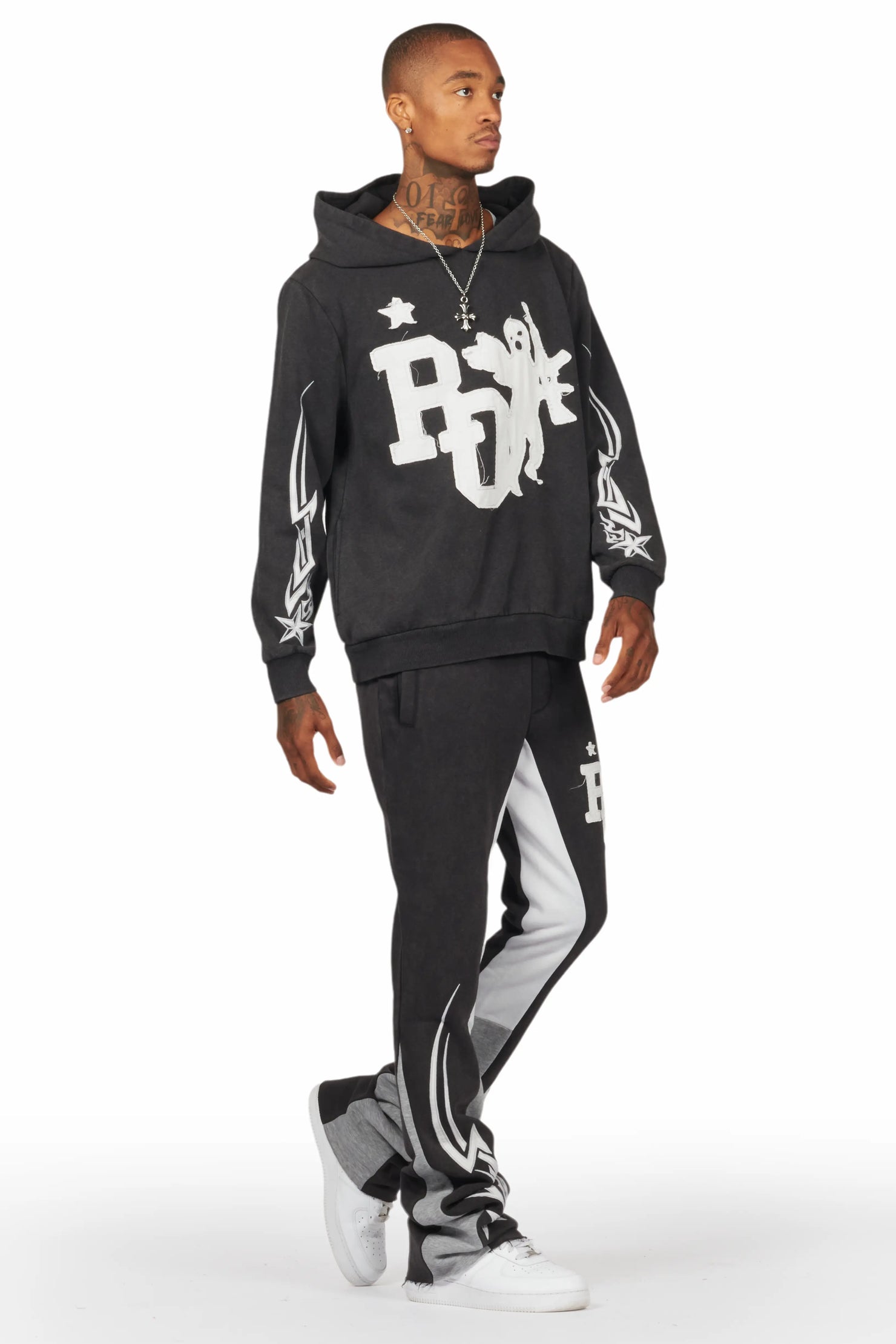 Pluton Black Patchwork Stacked Track Set