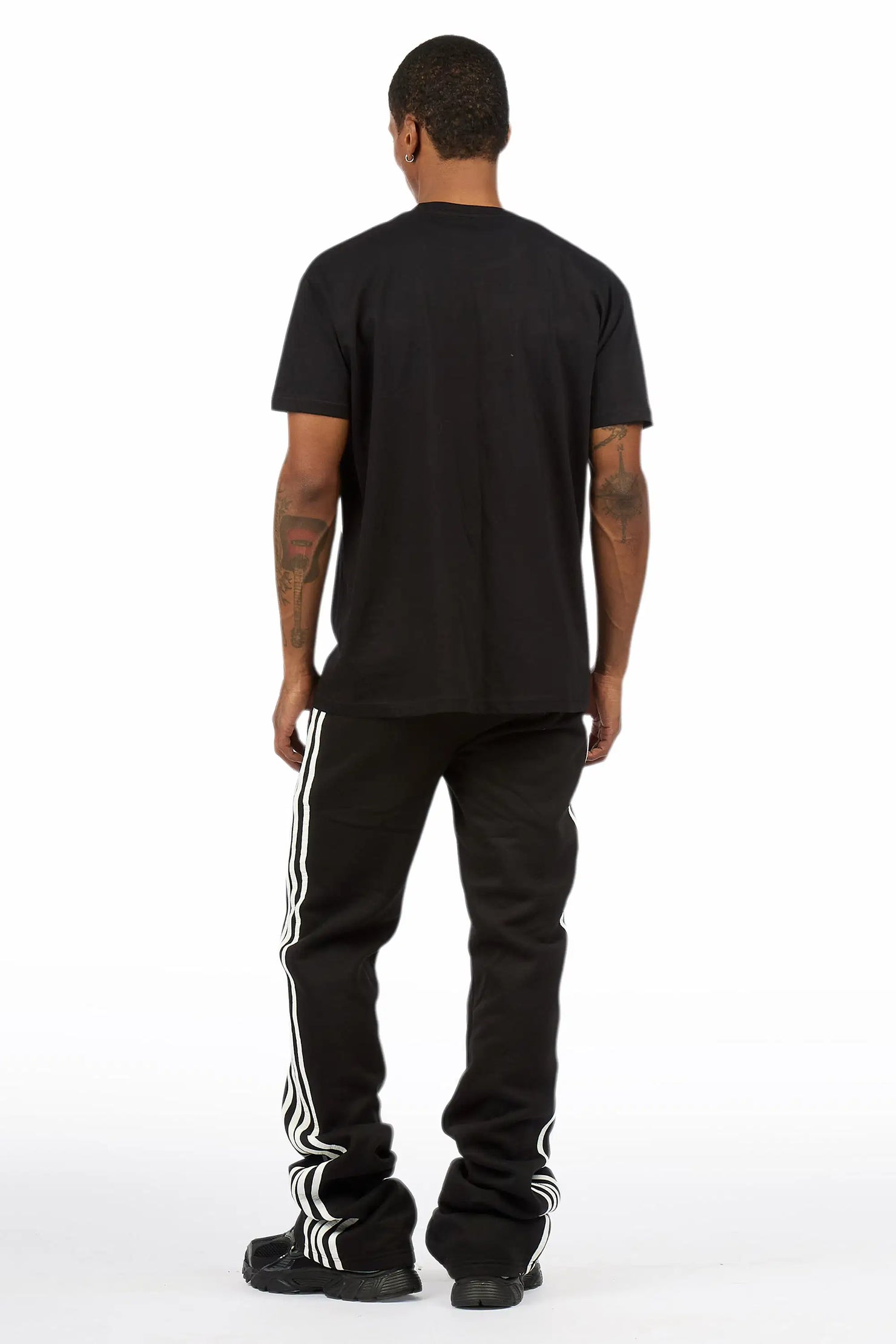 Gerrit 2.0 Black/White T-Shirt/Stacked Baggy Pant Track Set