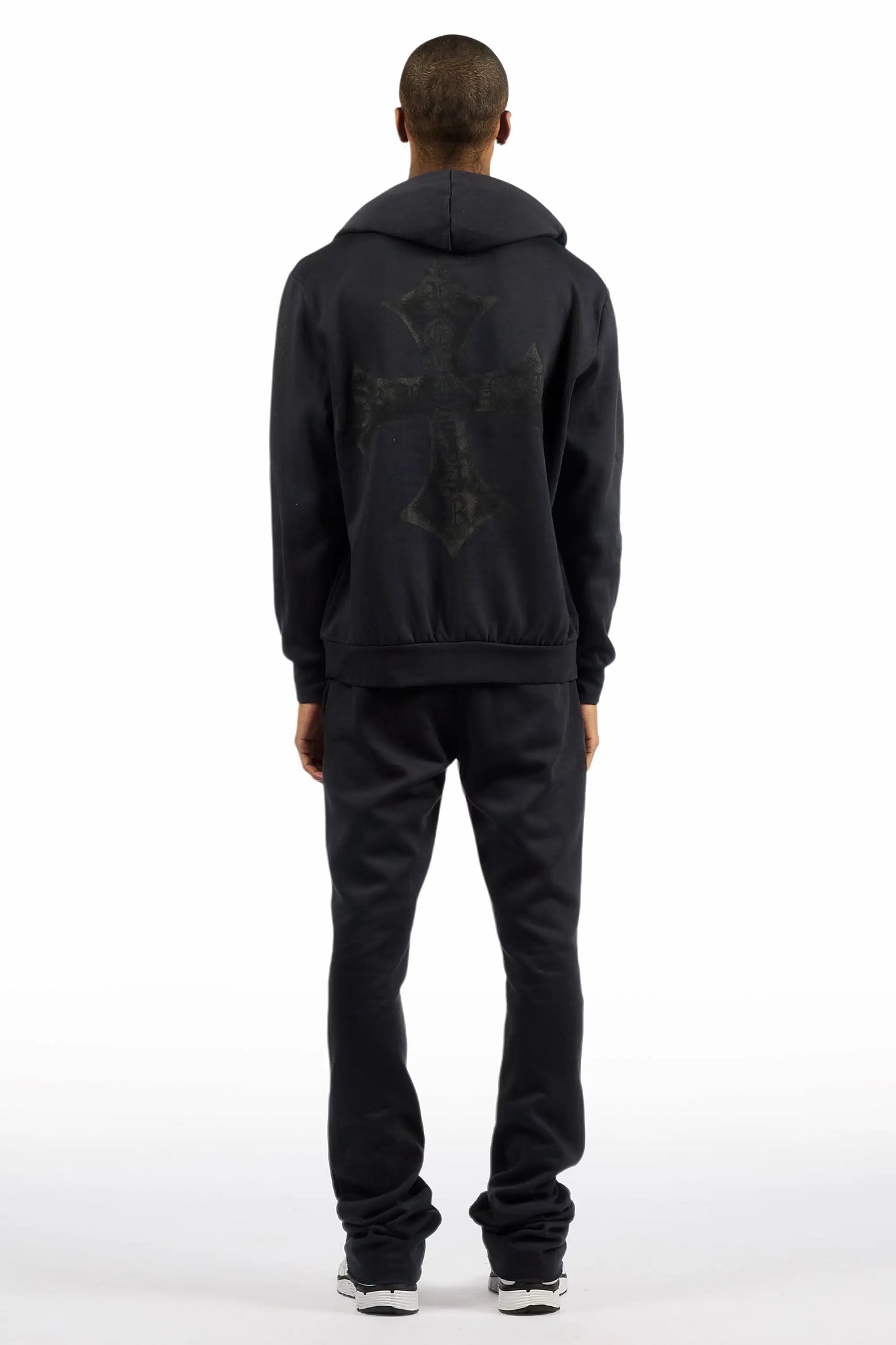 Marzion Navy/Black Hoodie/Stacked Flare Track Set