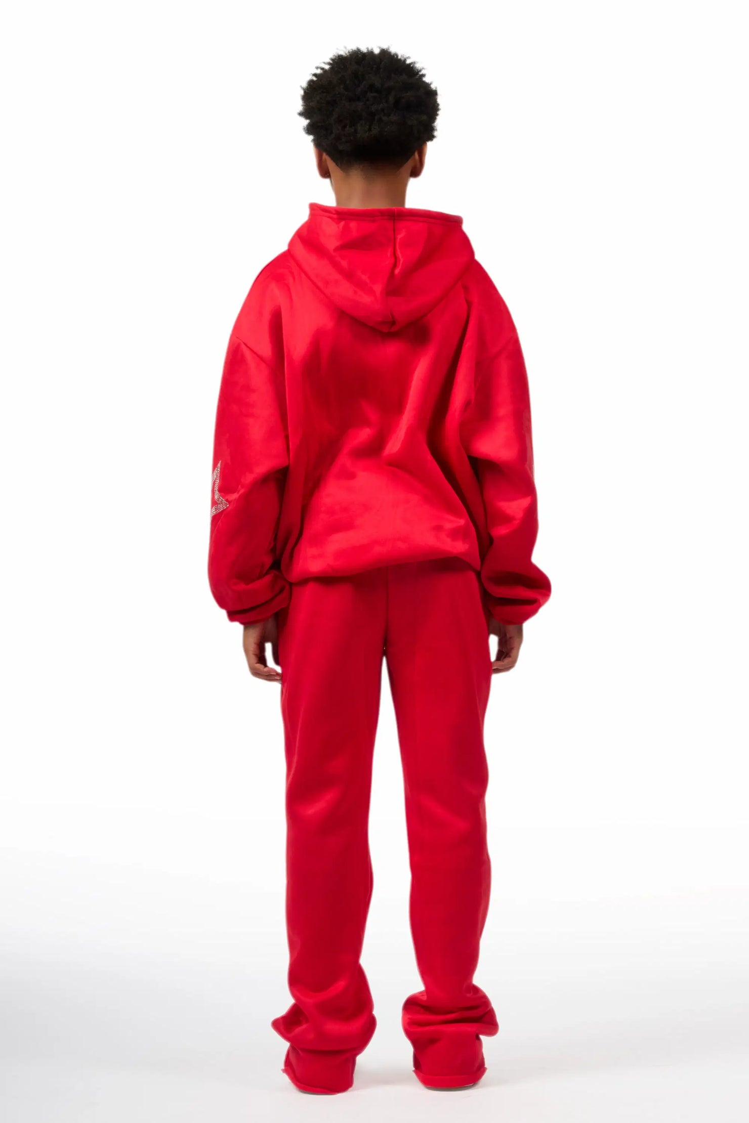 Boys Flaveyo Red/White Rhinestone Stacked Track Set