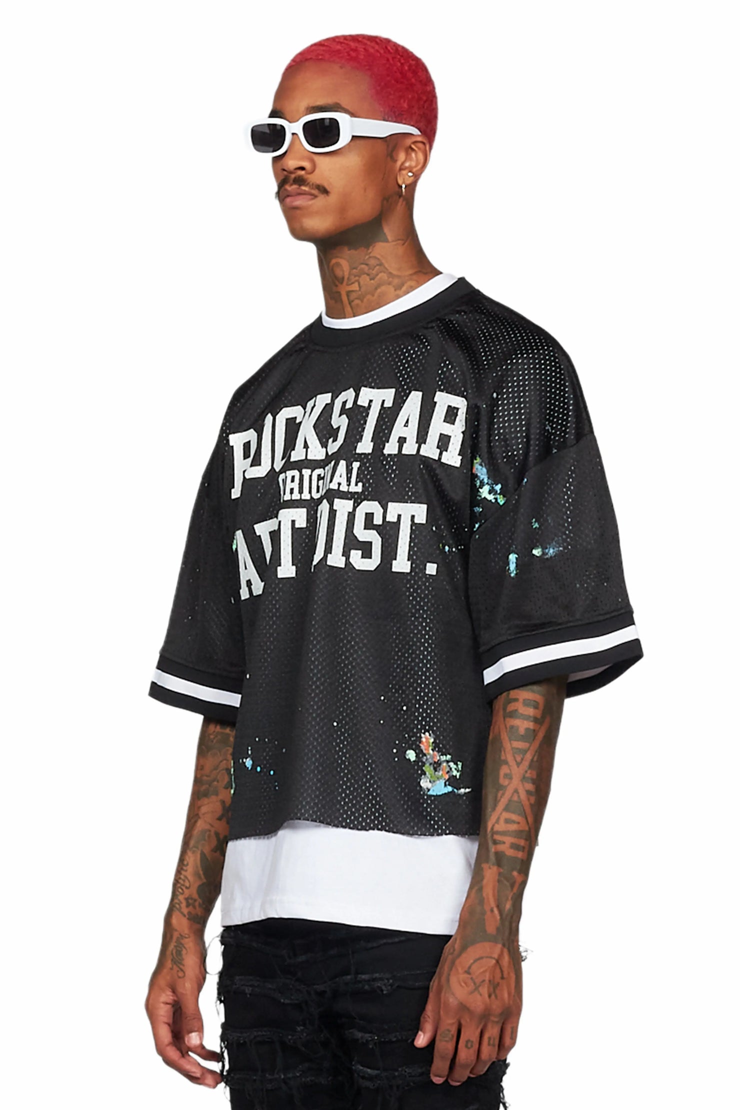 Carillo Black Graphic Mesh Jersey