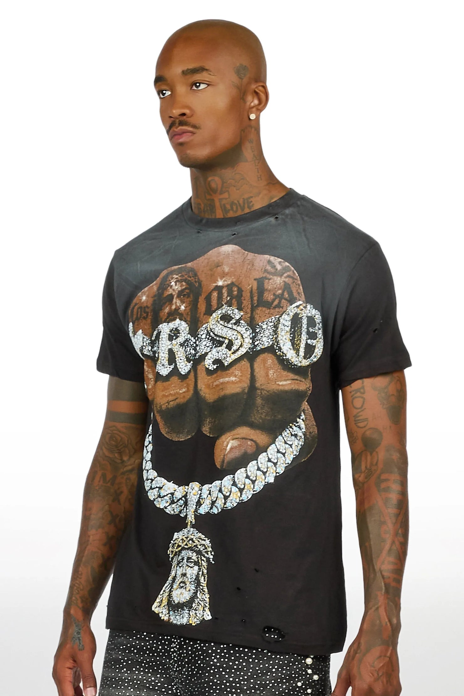 Echo Black Oversized Graphic T-Shirt