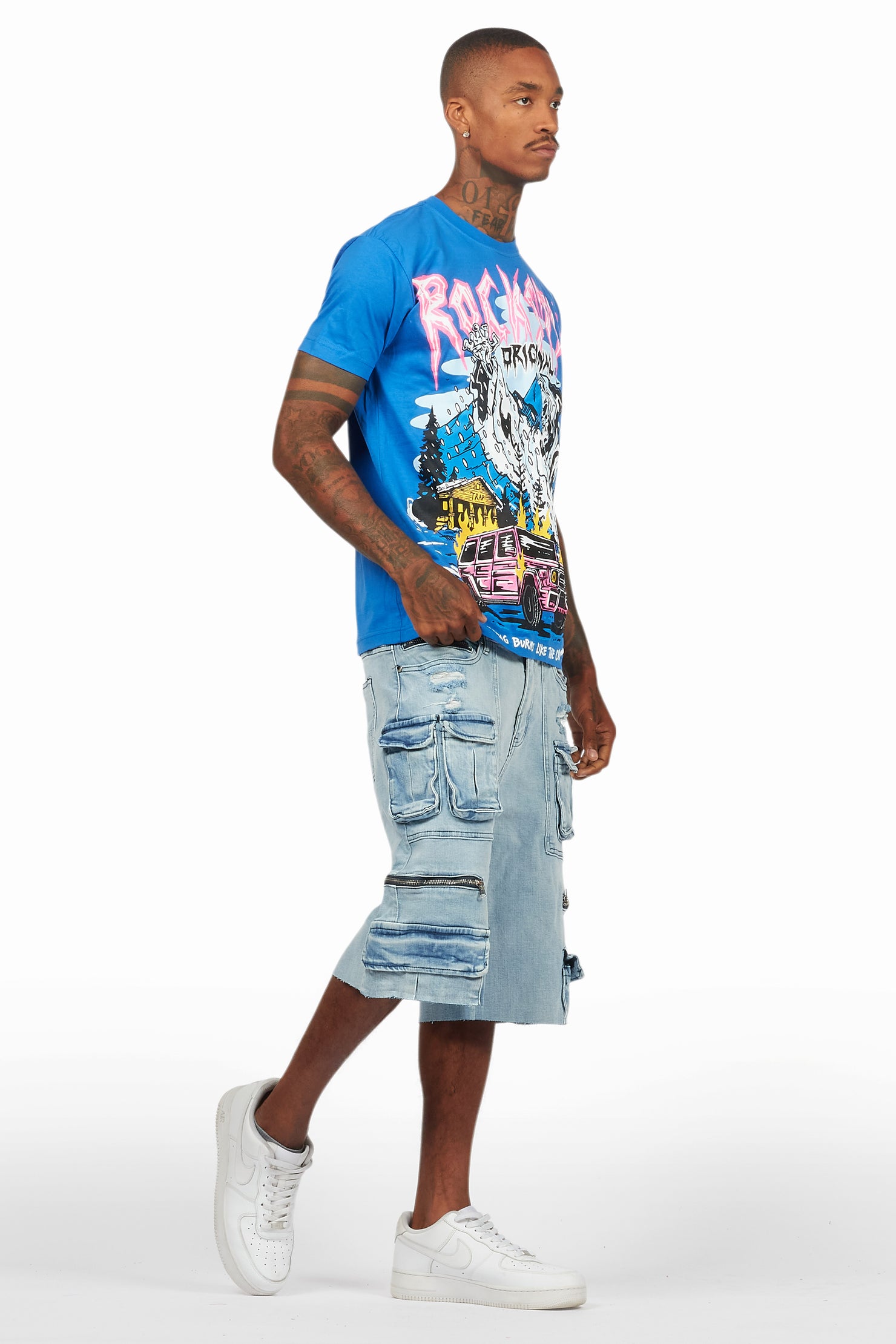 Kip Royal T-Shirt/Denim Short Set