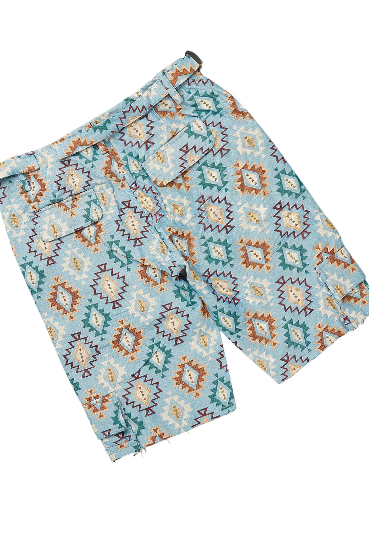 Andraila White/Blue T-Shirt Short Set