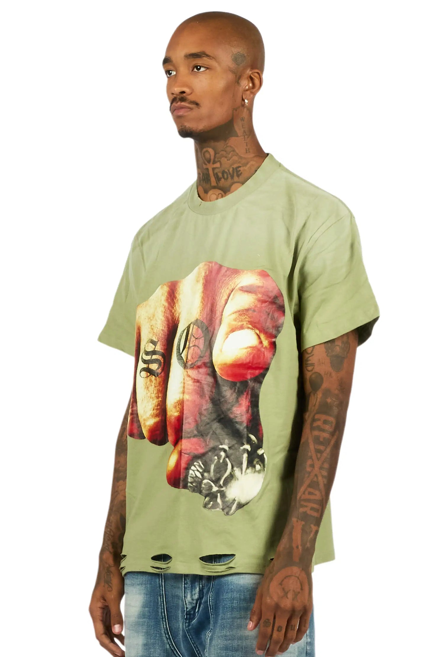 Xayon Green Oversized Graphic T-Shirt