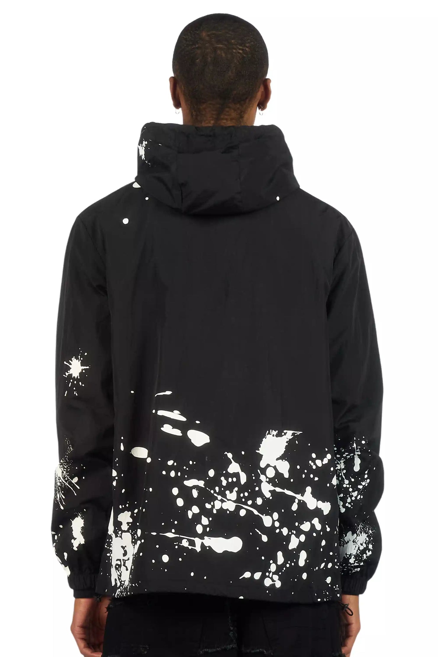 Raffer Black Graphic Windbreaker
