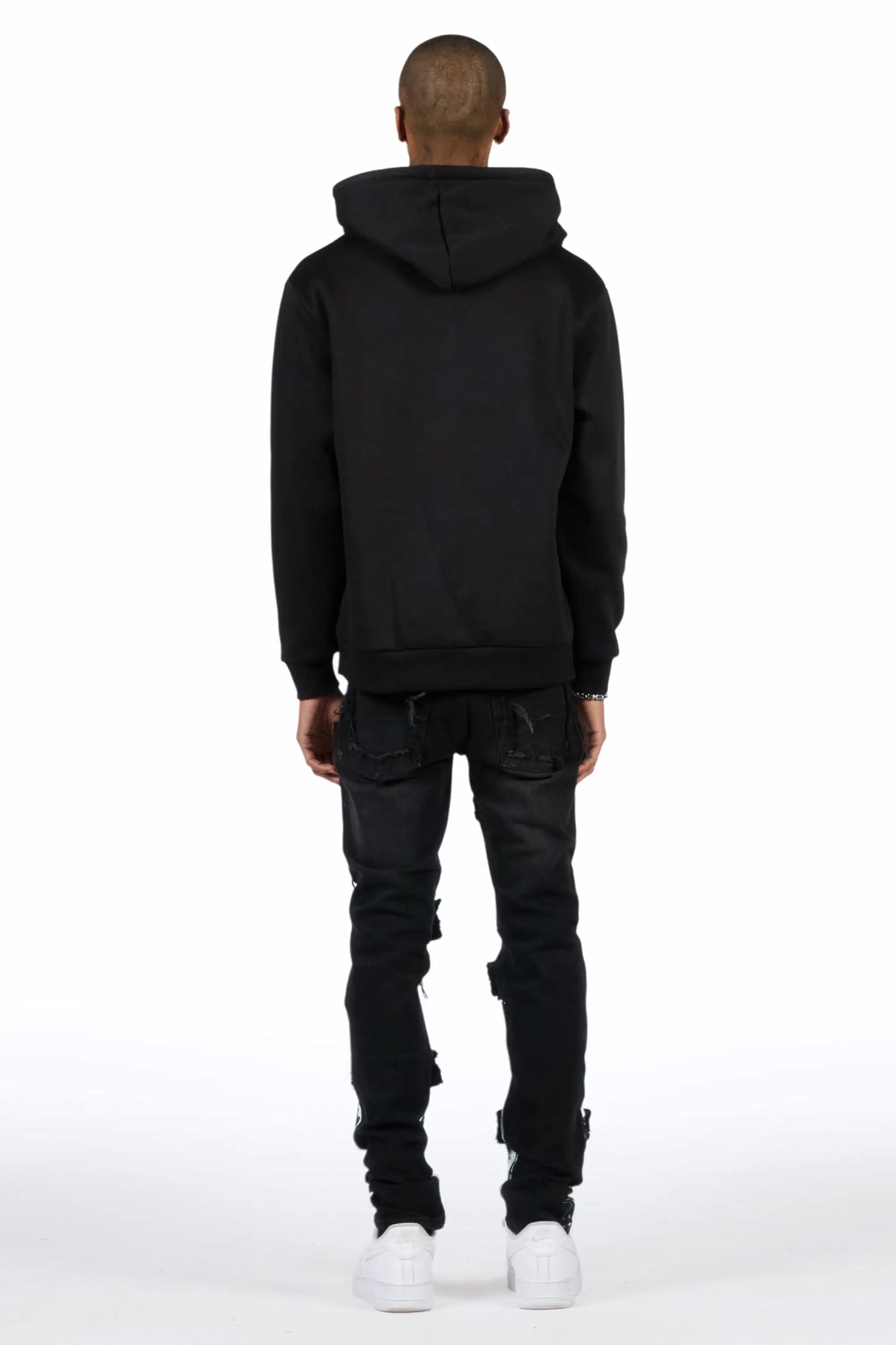 Tally Black/Black Hoodie/Slim Fit Jean Set