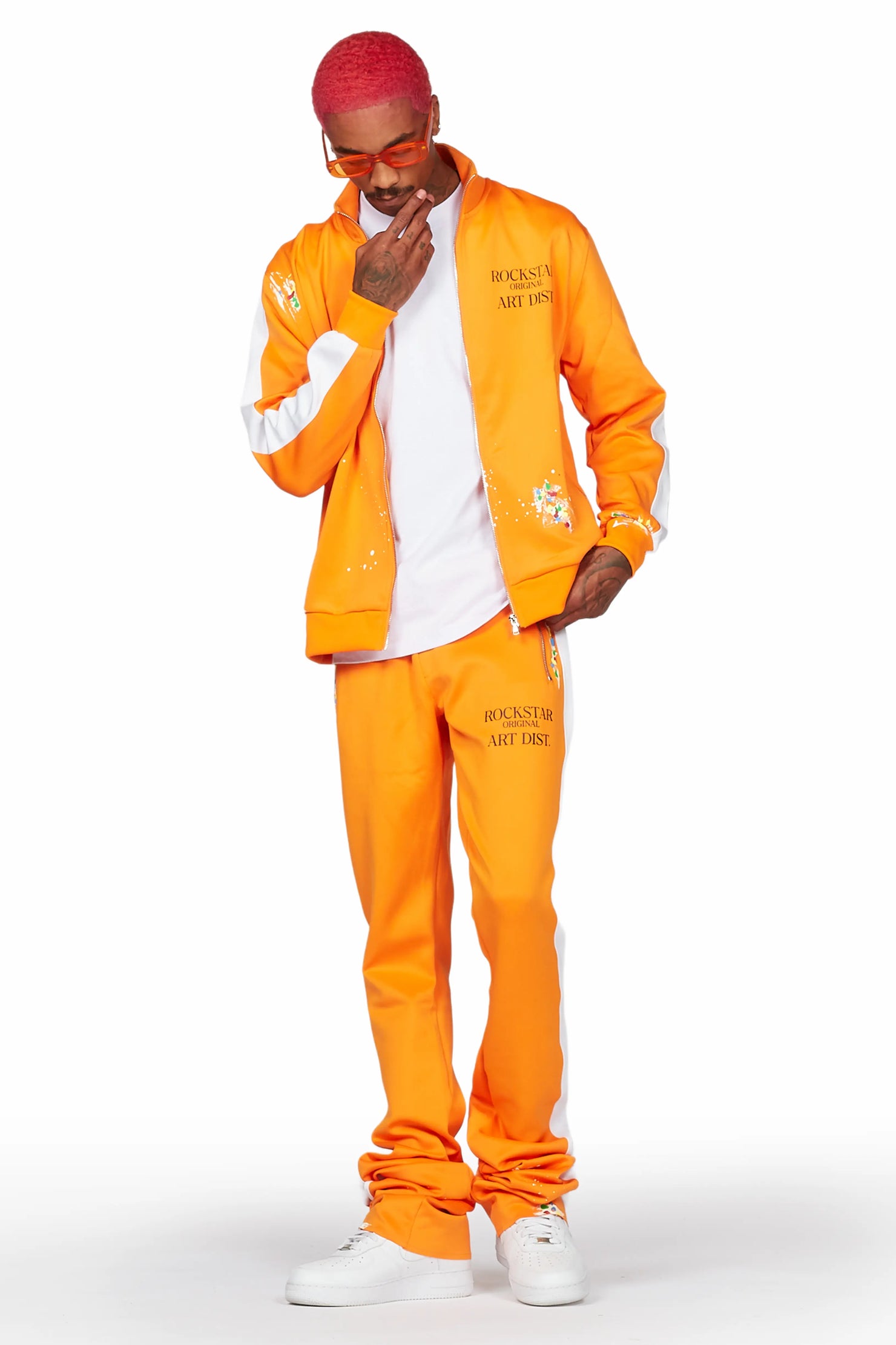 Rockstar Art Dist. Orange Tricot Super Stacked Flare Track Set