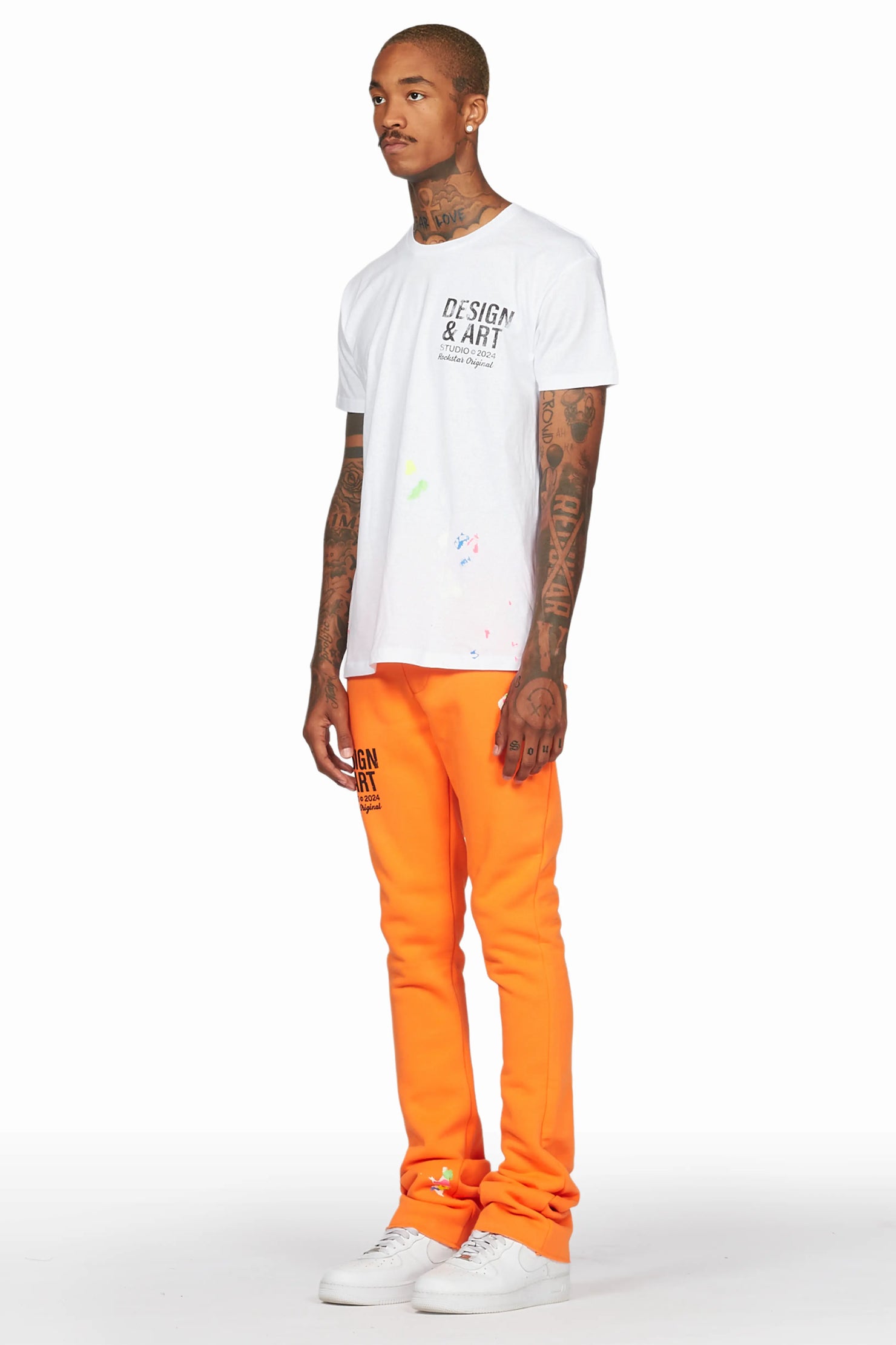 Mancha Orange T-Shirt Stacked Flare Track Set