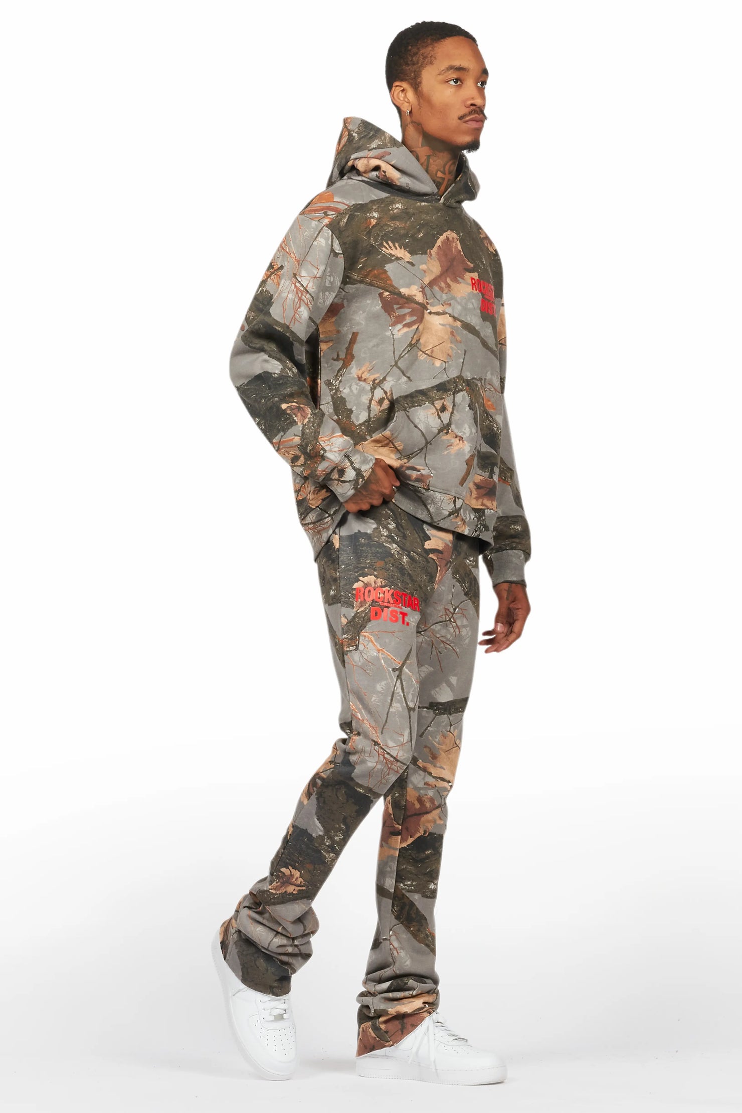 Tabby Beige Graphic Stacked Flare Track Set