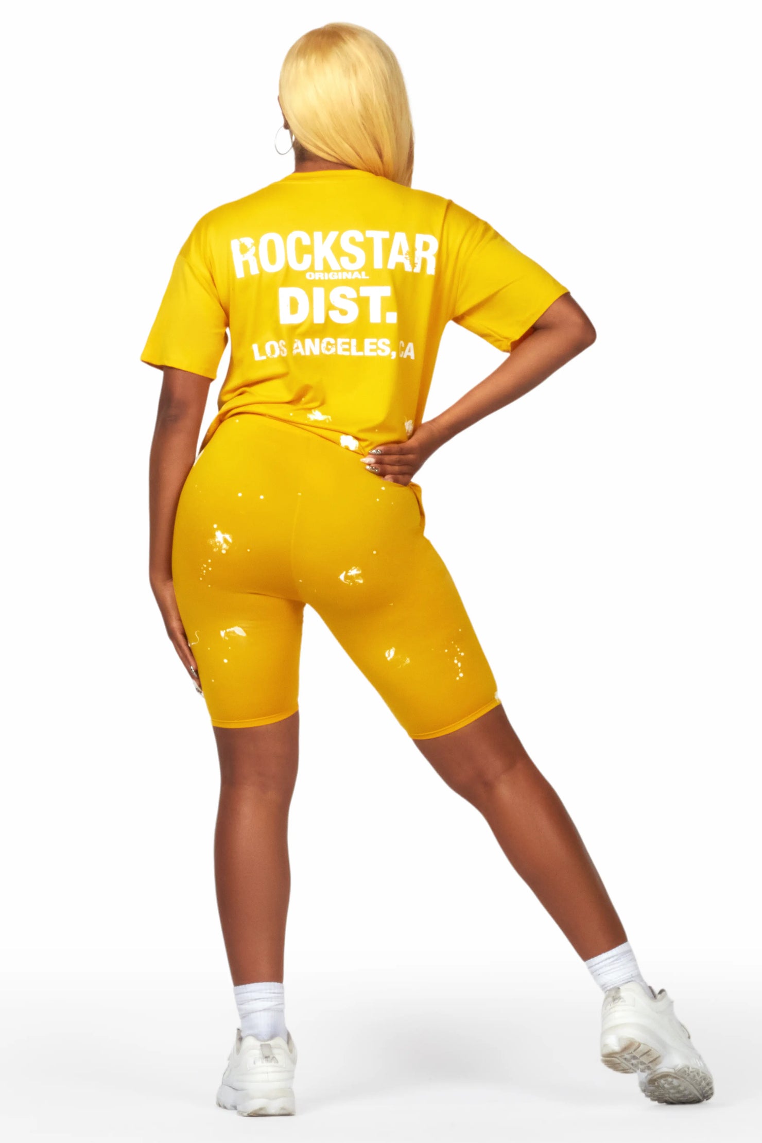 Living For It Gold Bike Short Set