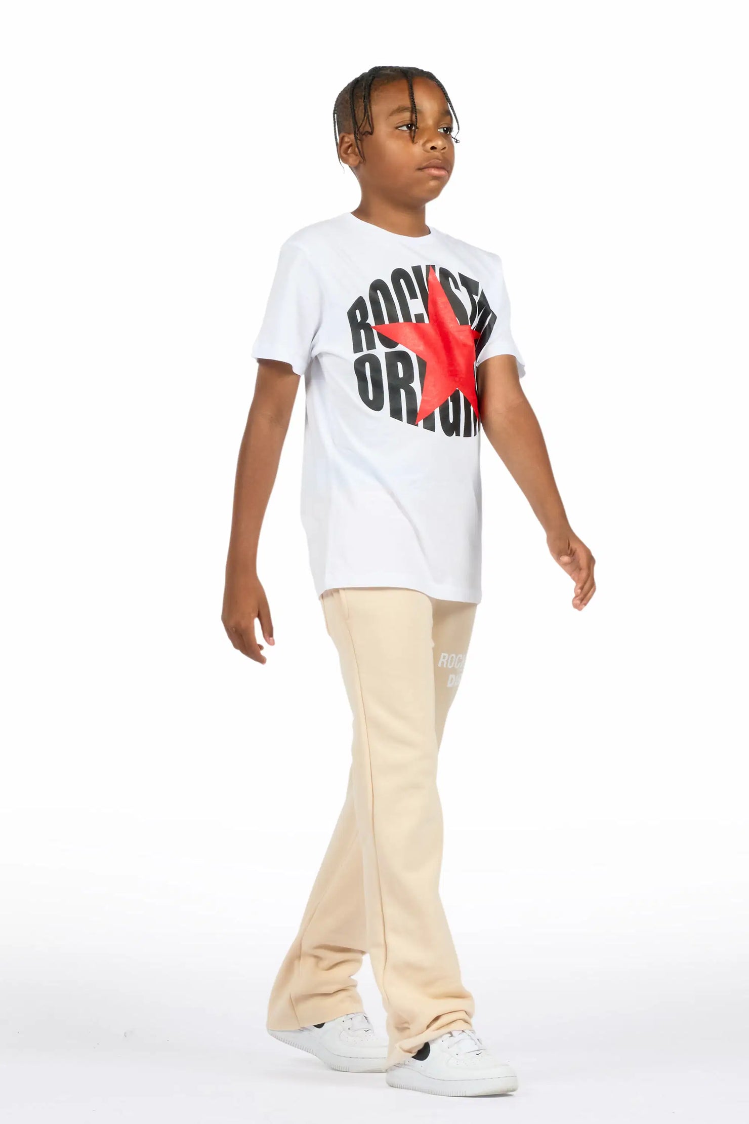 Boys Alpine Beige Stacked Trackpant