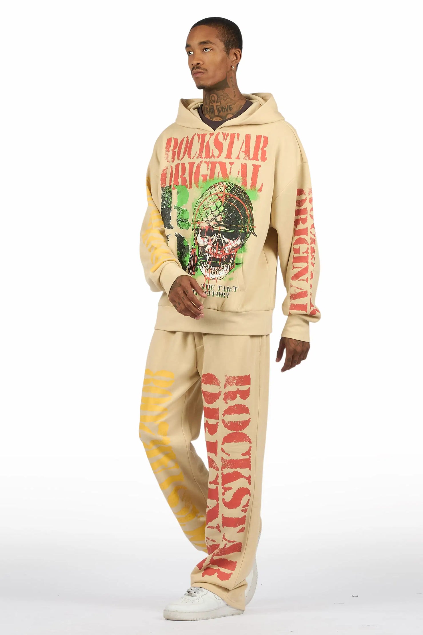 Killshot Romance Beige Hoodie/Baggy Pant Track Set