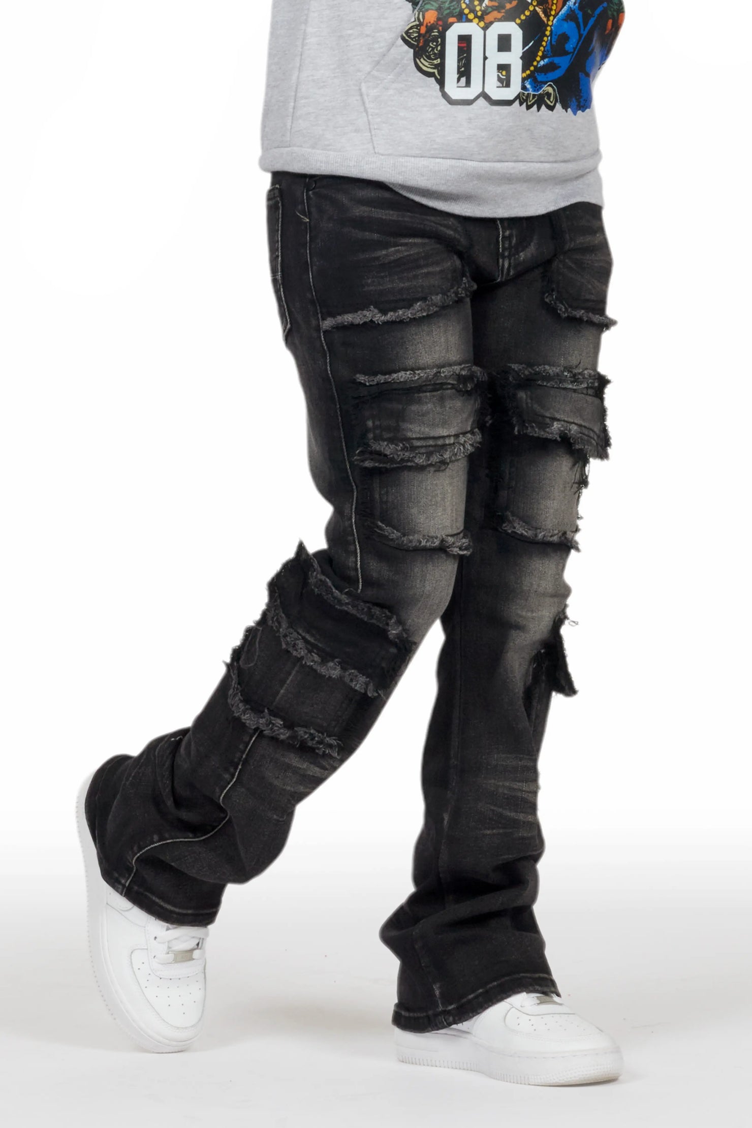 Boys Tyrell Dark Grey Skinny Fit Cargo Jean