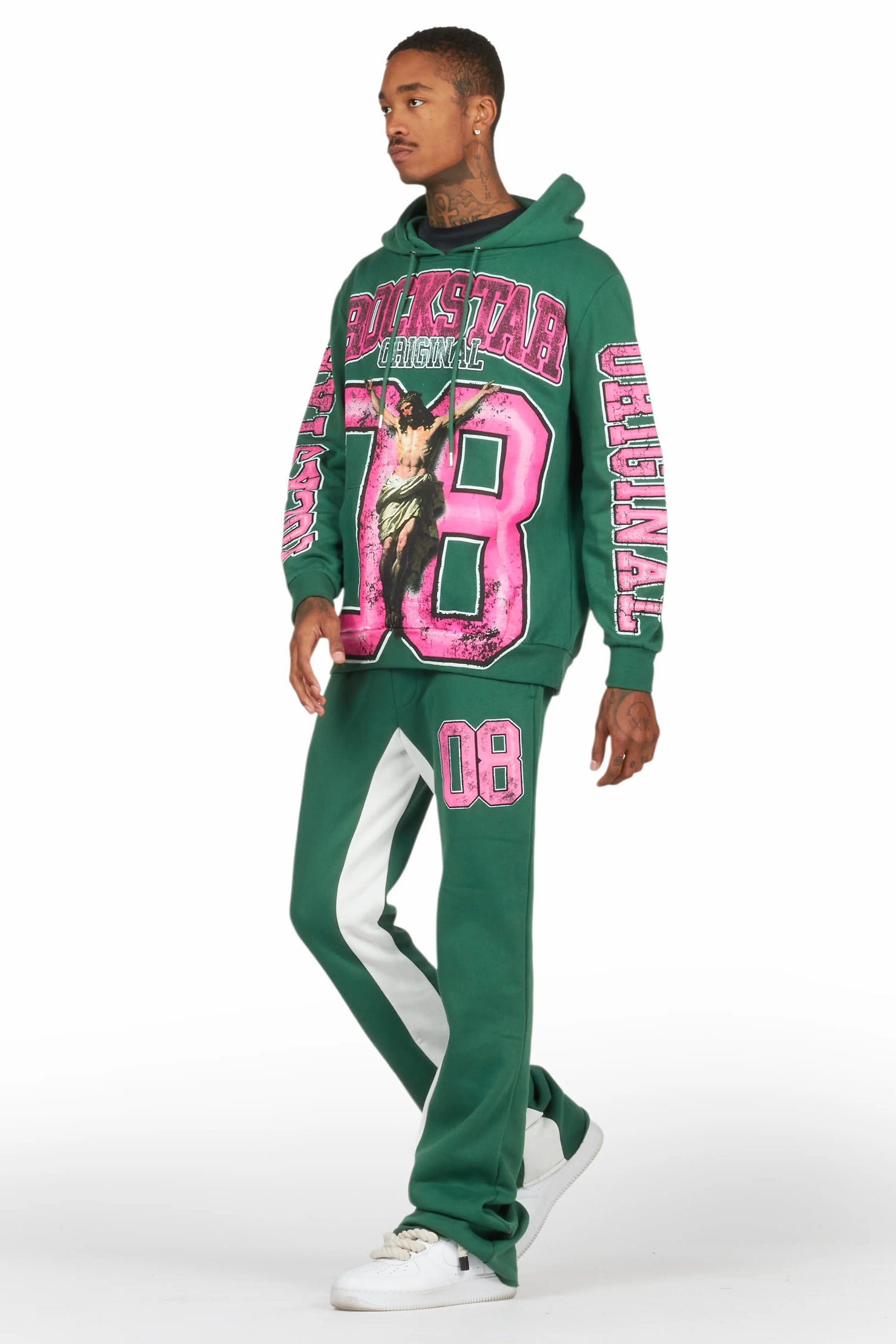 Fields Green Baggy Hoodie Track Set