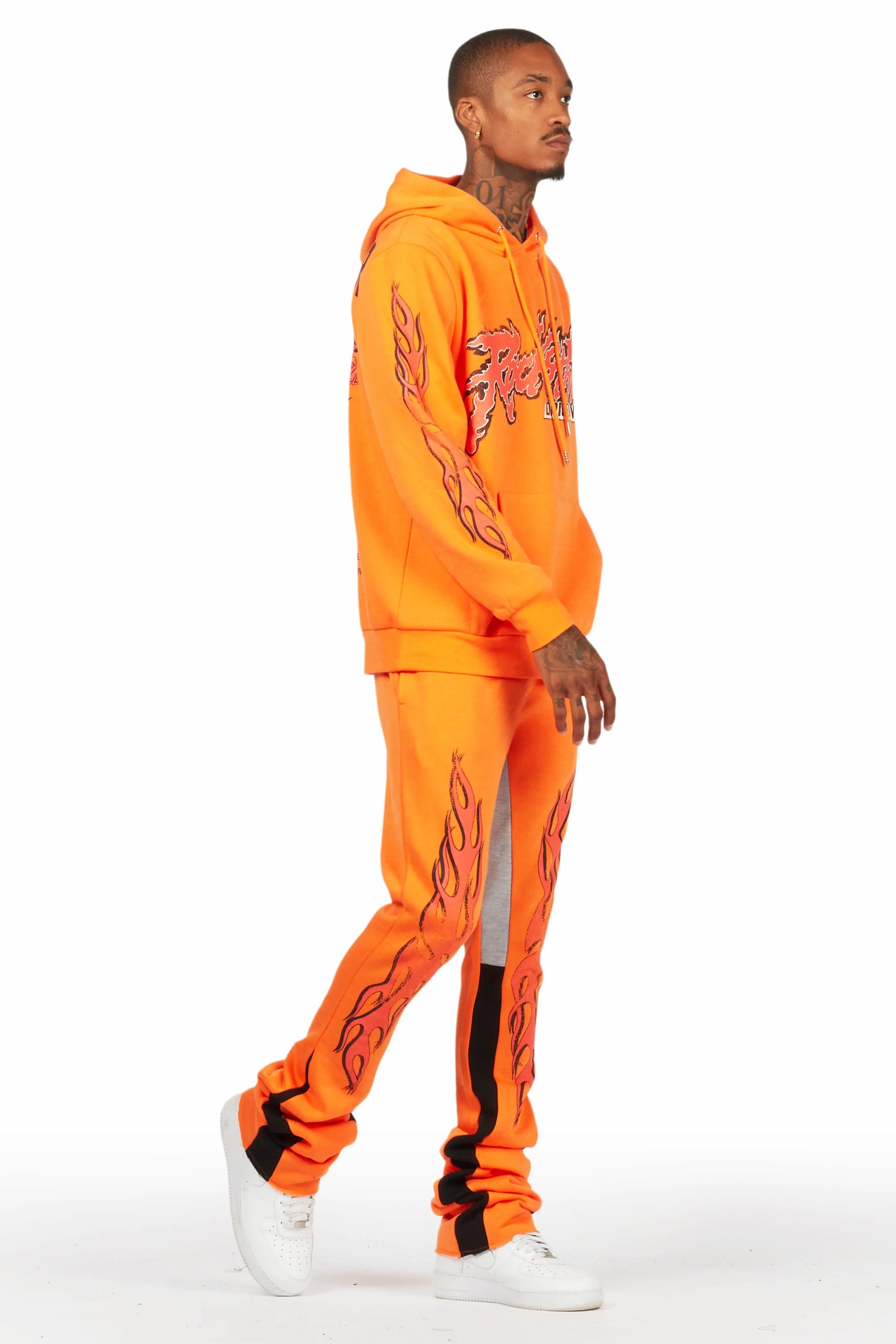 Yash Orange Super Stacked Flare Pant Set