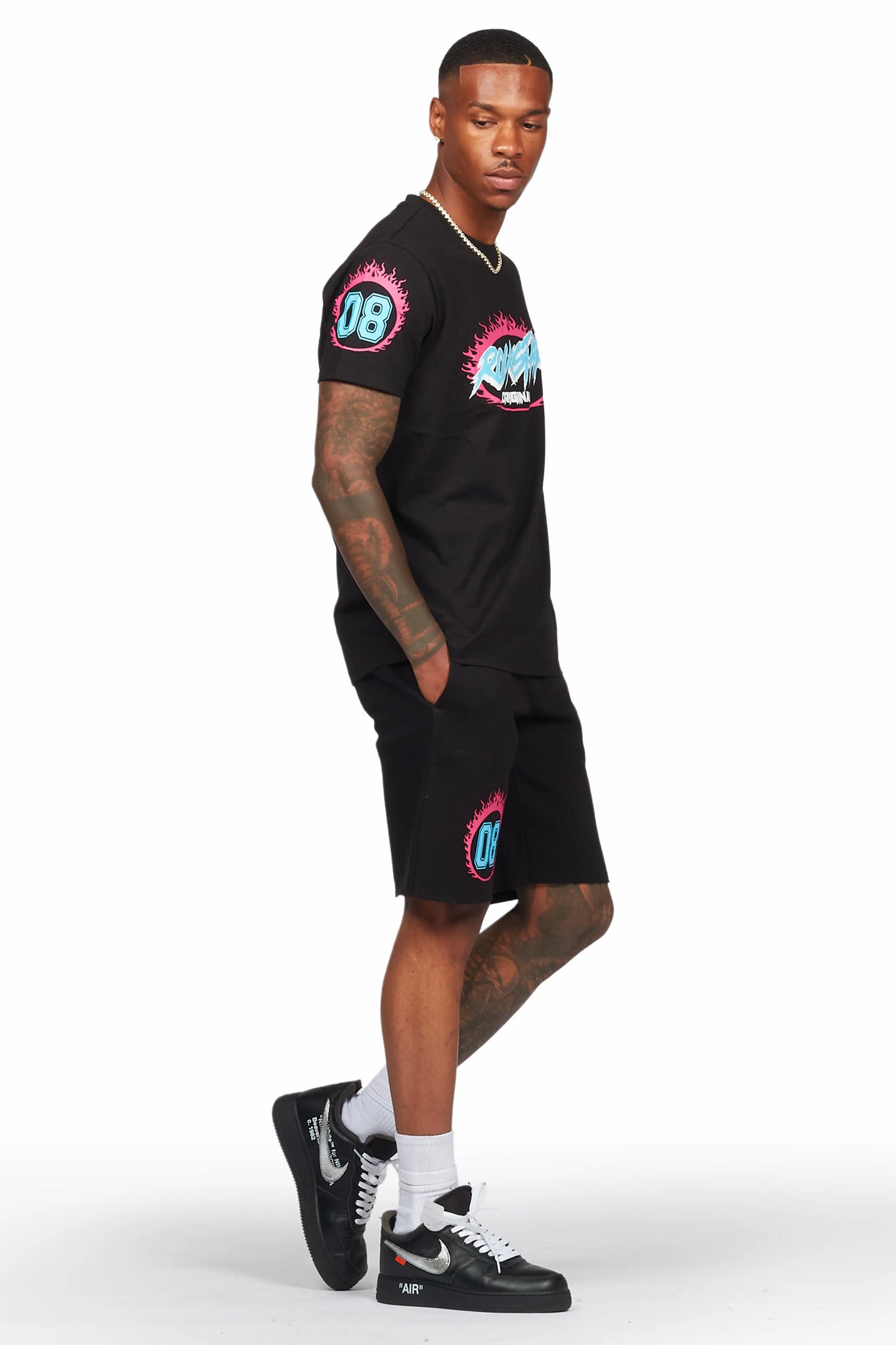 Draven Black T-Shirt/Short Set