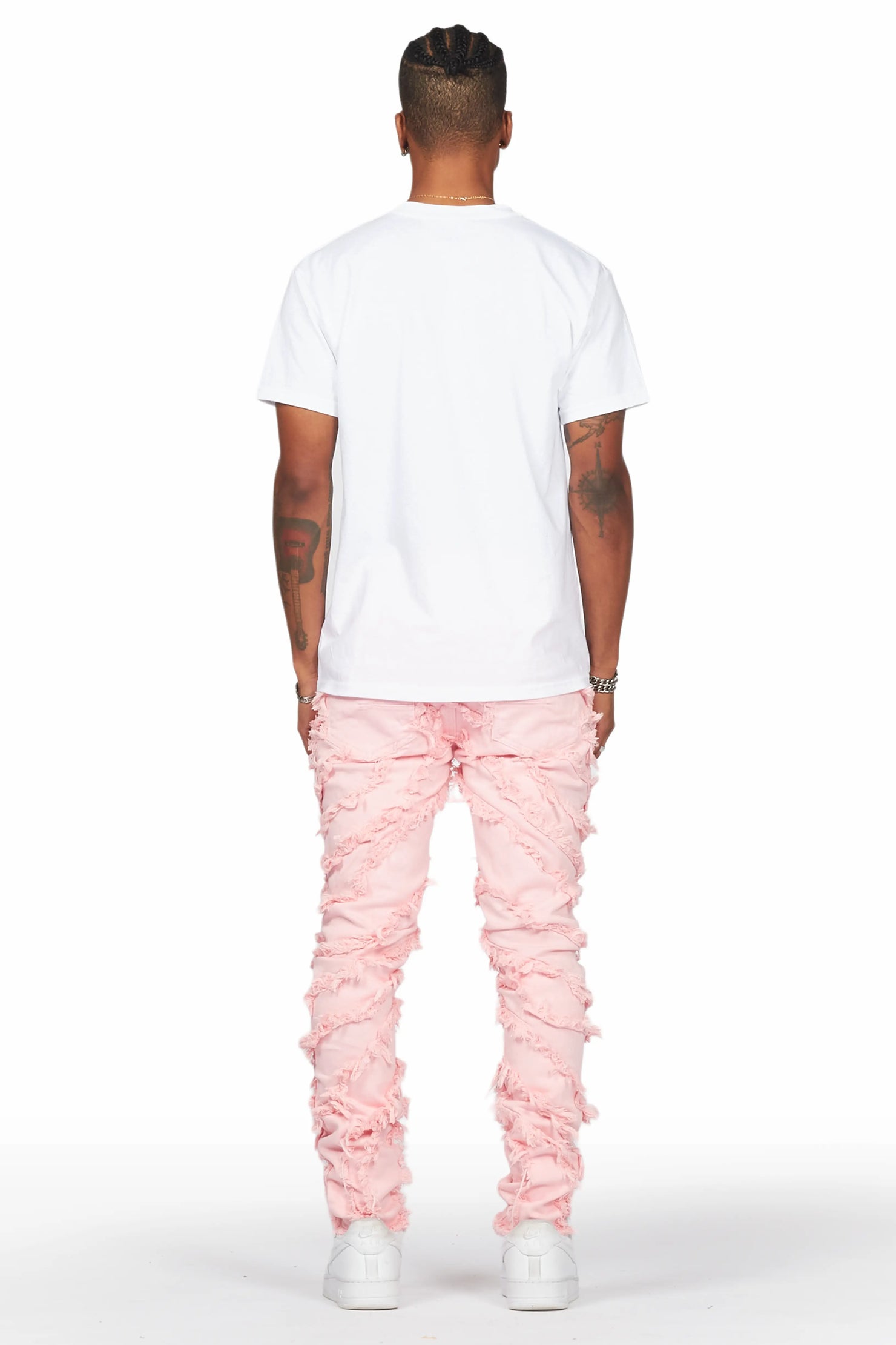 Balta Pink Diagonal Patch Skinny Fit Jean