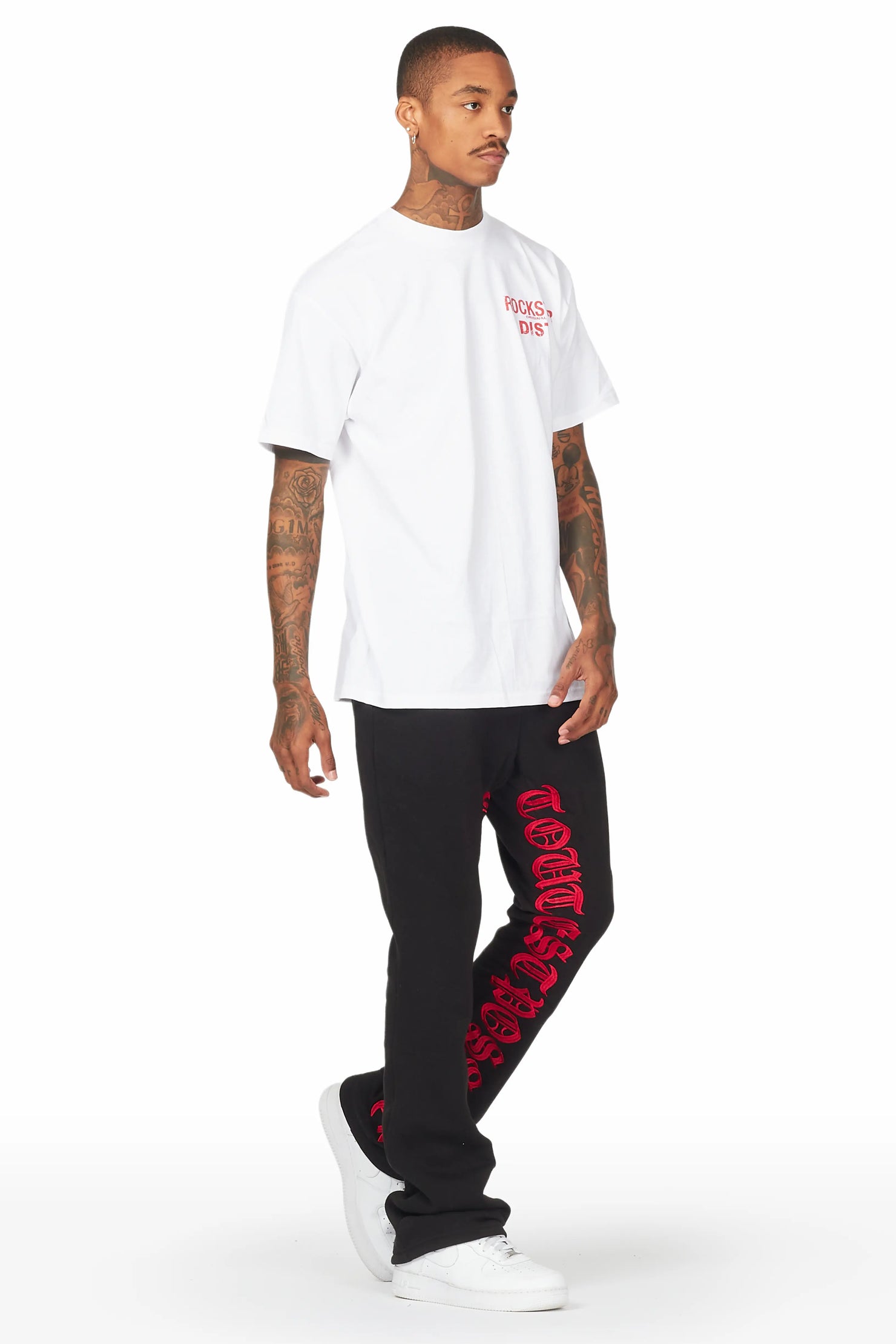 Konnor Black/Red Stacked Flare Pants