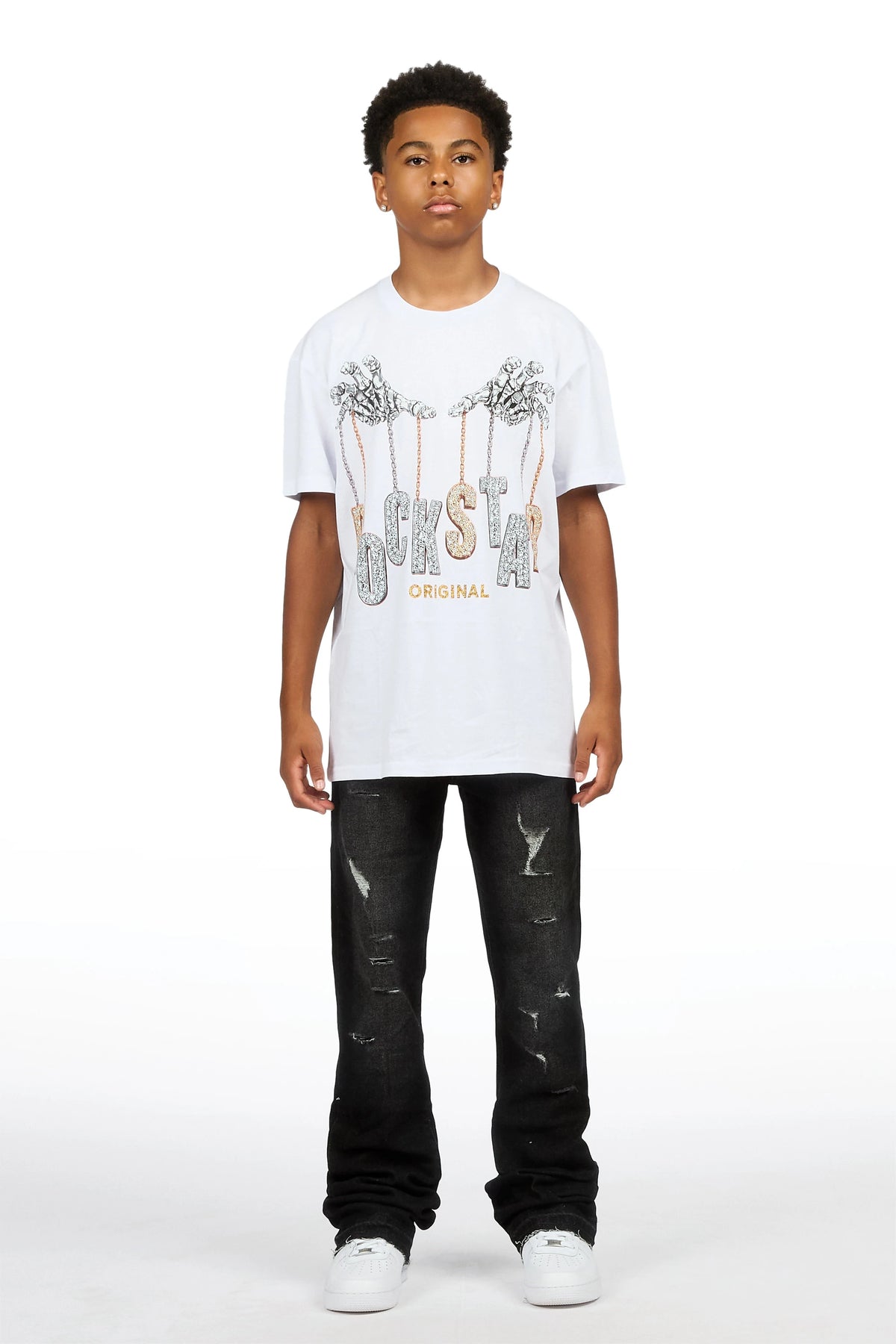 Boys Stellan Black 2.0 Stacked Flare Jean