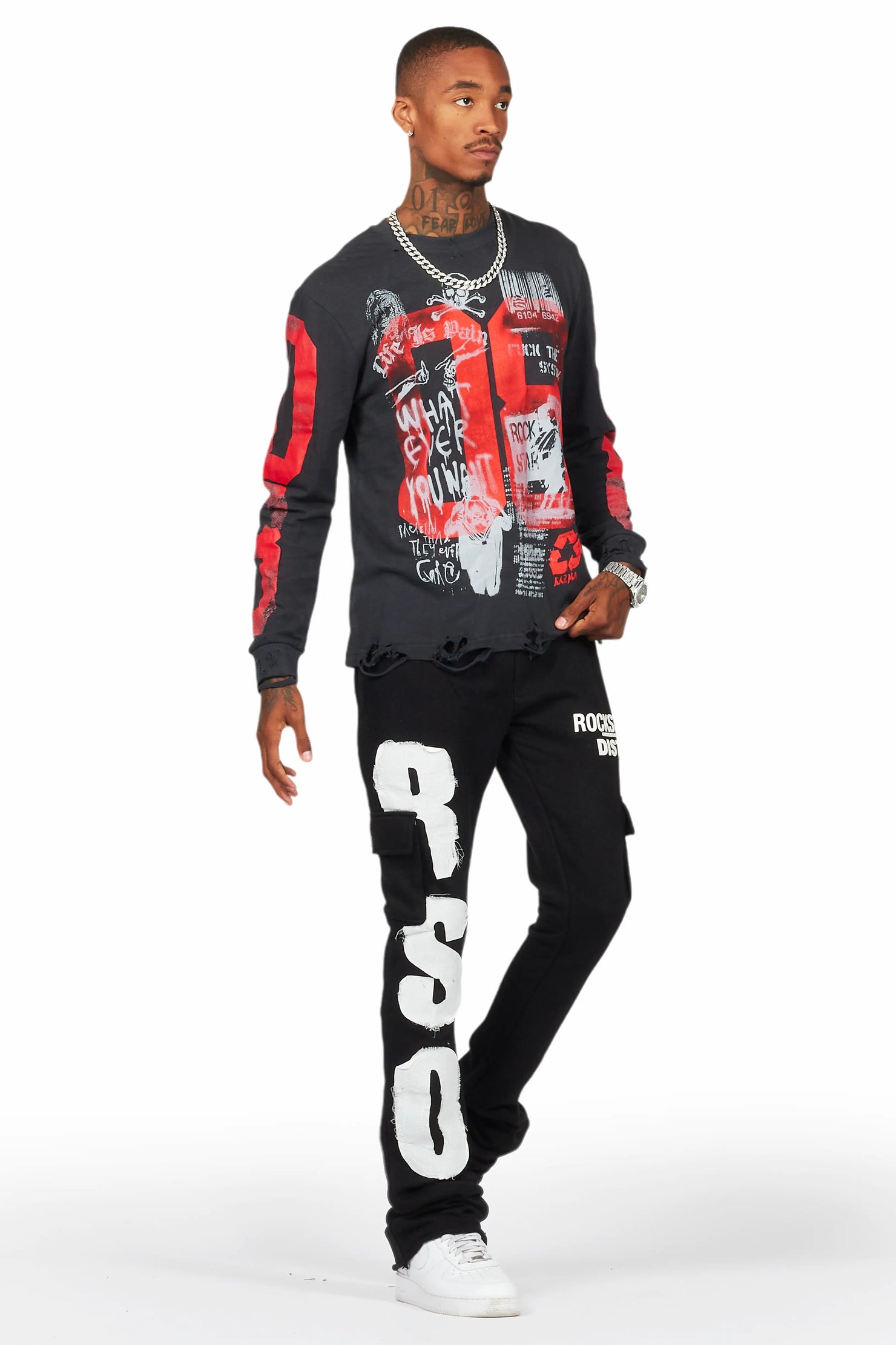 Grill Black Long Sleeve Graphic T-Shirt